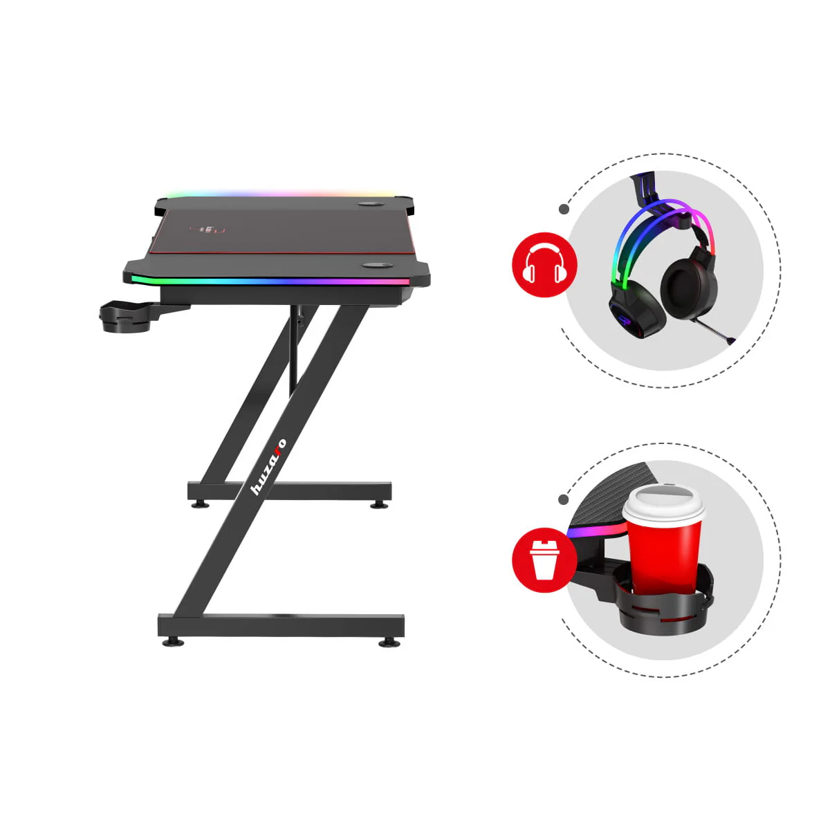 Huzaro Hero 4.8 Gaming-Schreibtisch RGB LED - Image 5