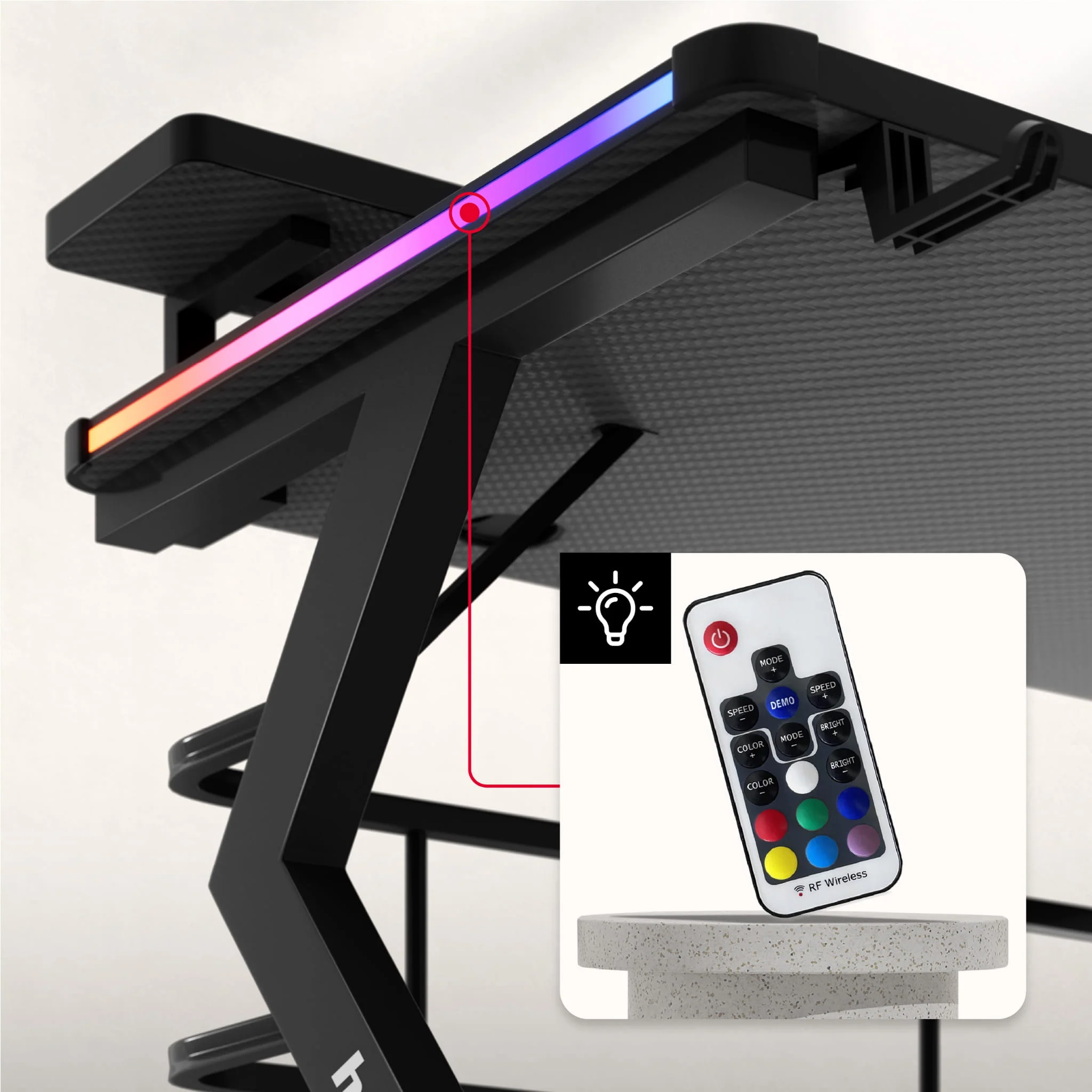 Huzaro Hero 5.0 RGB-LED-Gaming-Tisch - Image 3