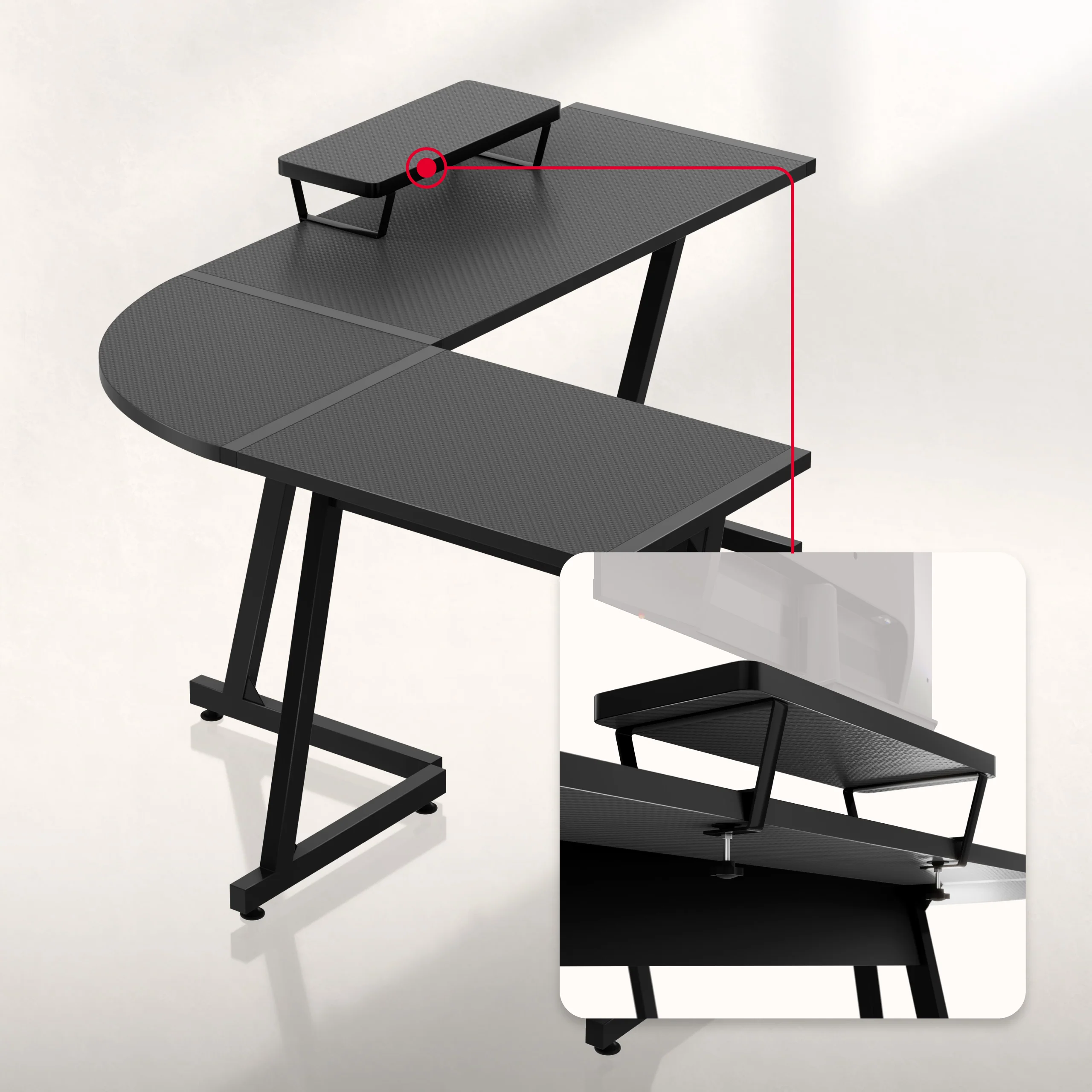 Huzaro Hero 6.0 Eck-Gaming-Schreibtisch schwarz - Image 3