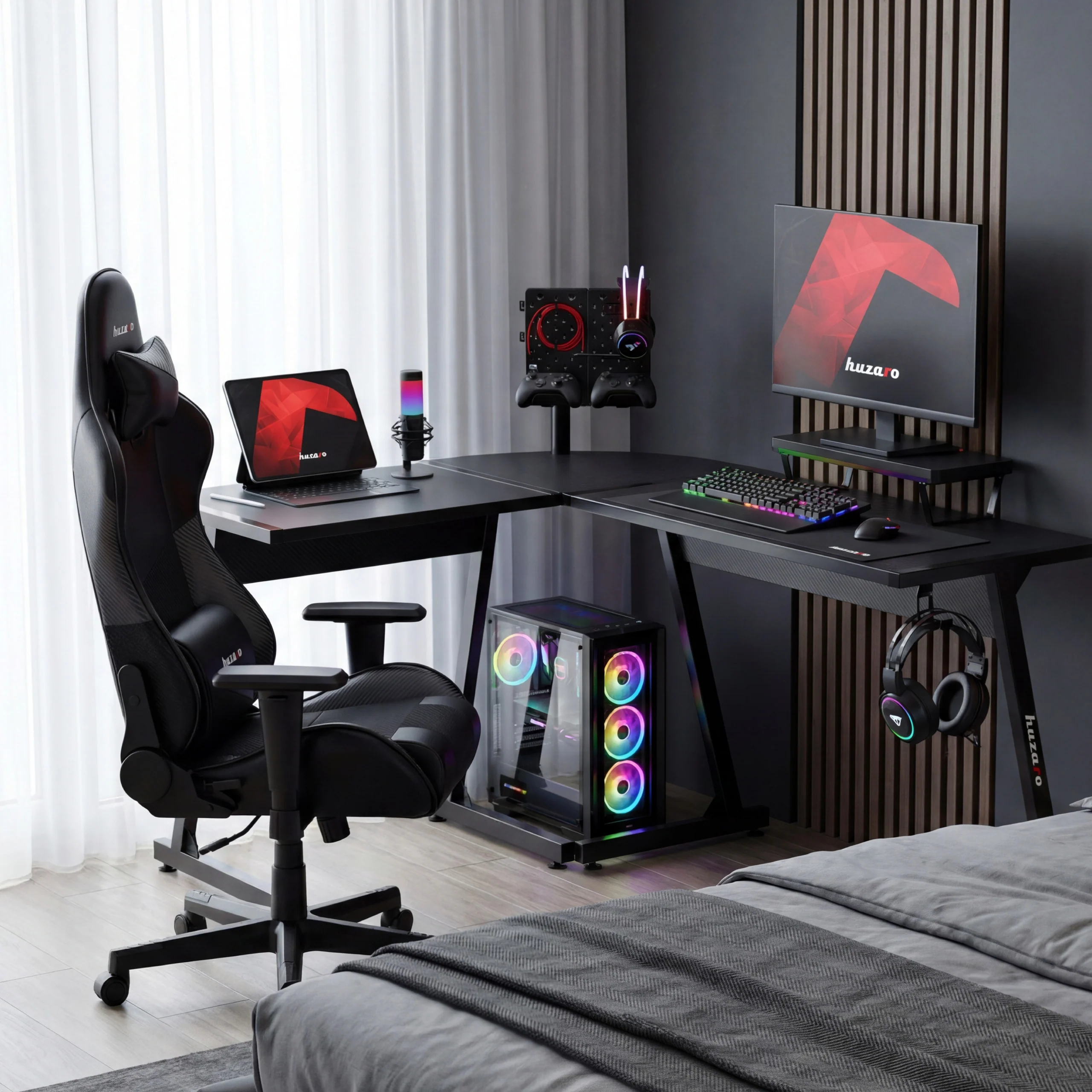 Huzaro Hero 6.0 Eck-Gaming-Schreibtisch schwarz - Image 4