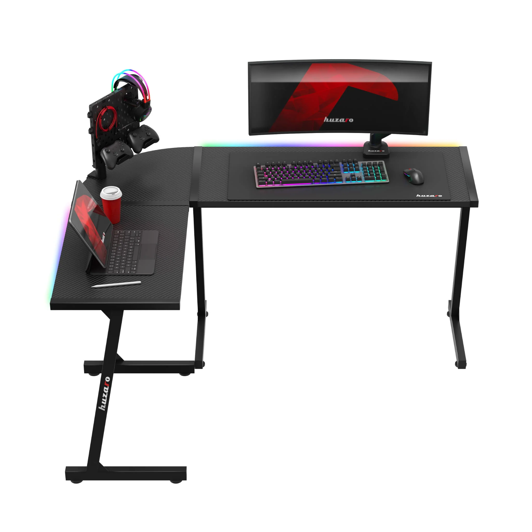 Huzaro Hero 6.0 RGB schwarz Eck-Gaming-Tisch - Image 10