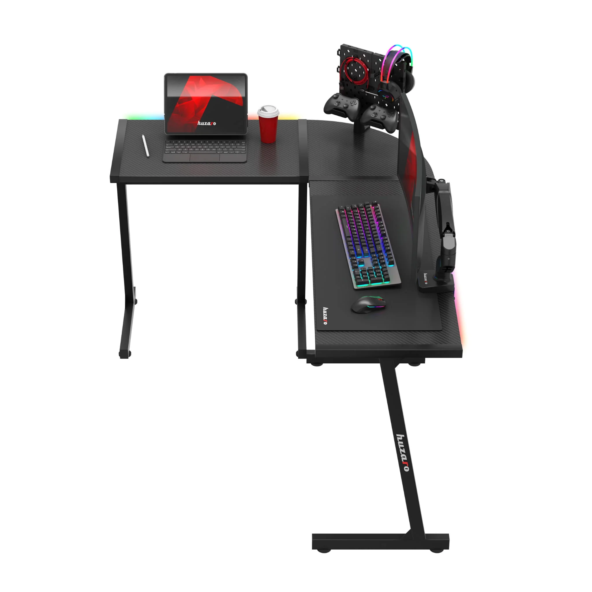 Huzaro Hero 6.0 RGB schwarz Eck-Gaming-Tisch - Image 13