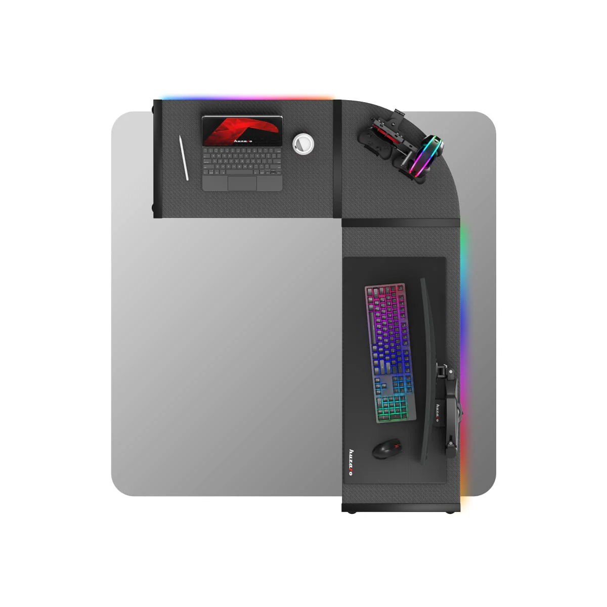 Huzaro Hero 6.0 RGB schwarz Eck-Gaming-Tisch - Image 16