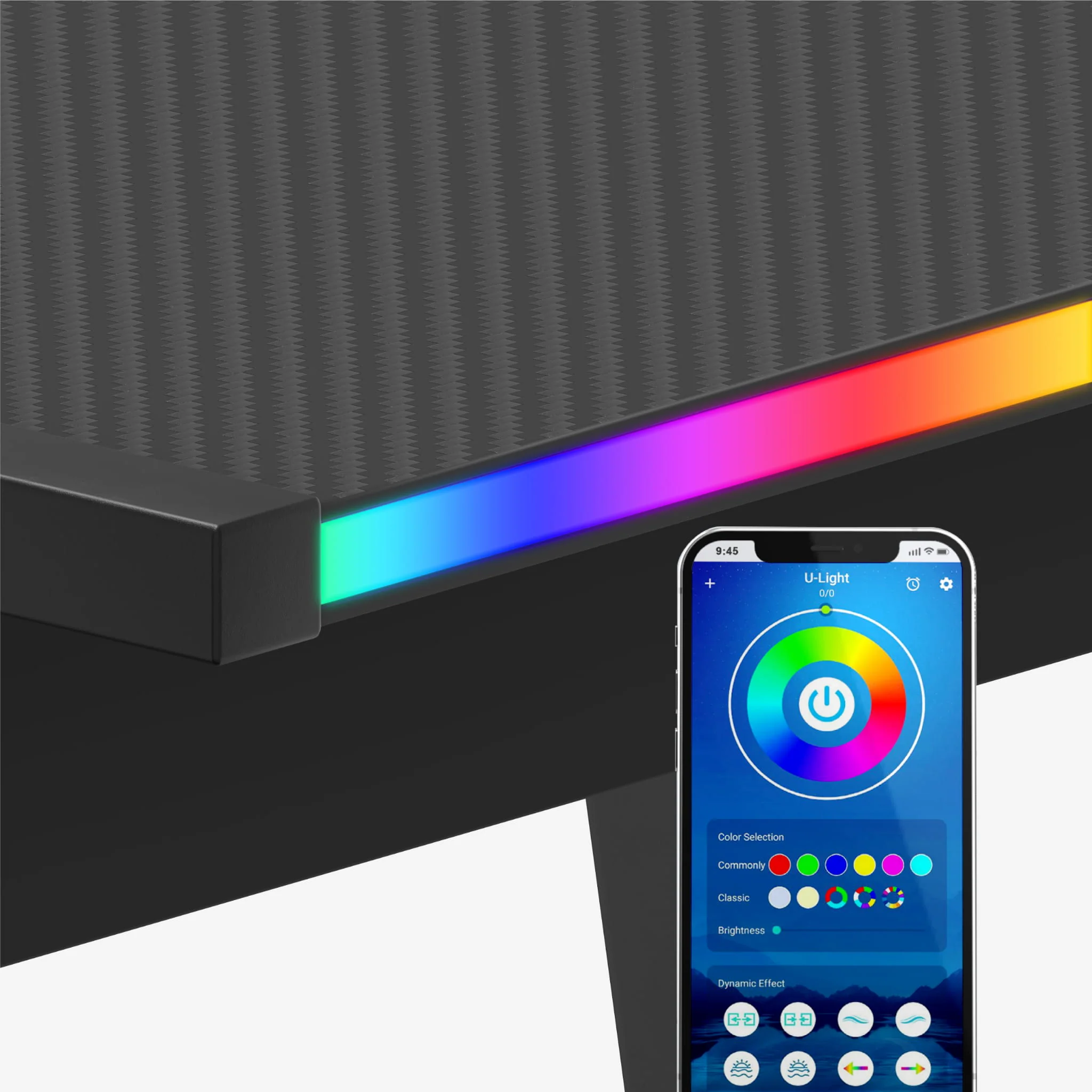 Huzaro Hero 6.0 RGB schwarz Eck-Gaming-Tisch - Image 4