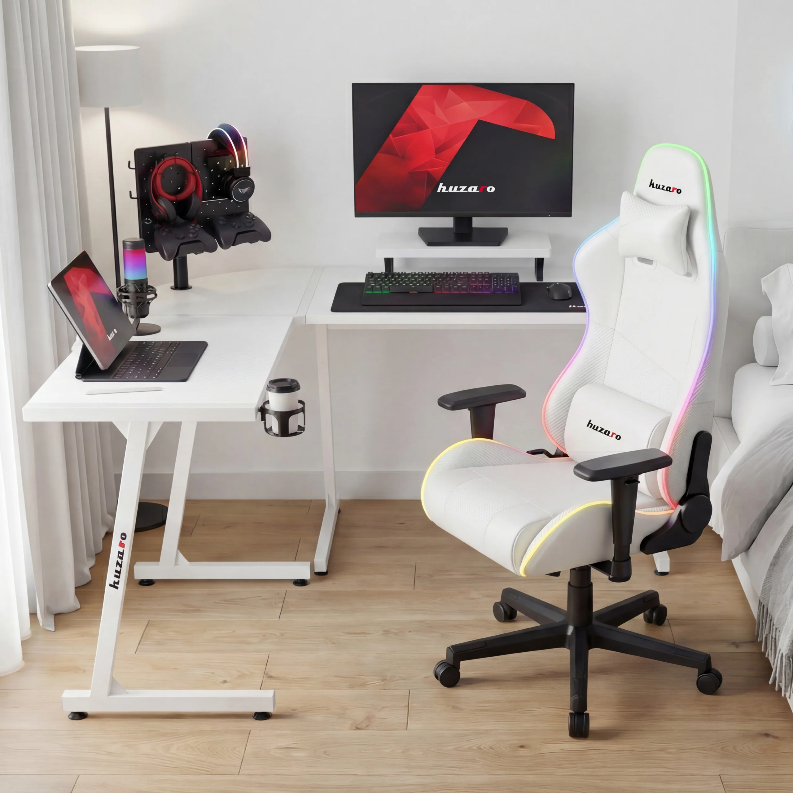 Huzaro Hero 6.0 Eck-Gaming-Schreibtisch weiß - Image 2
