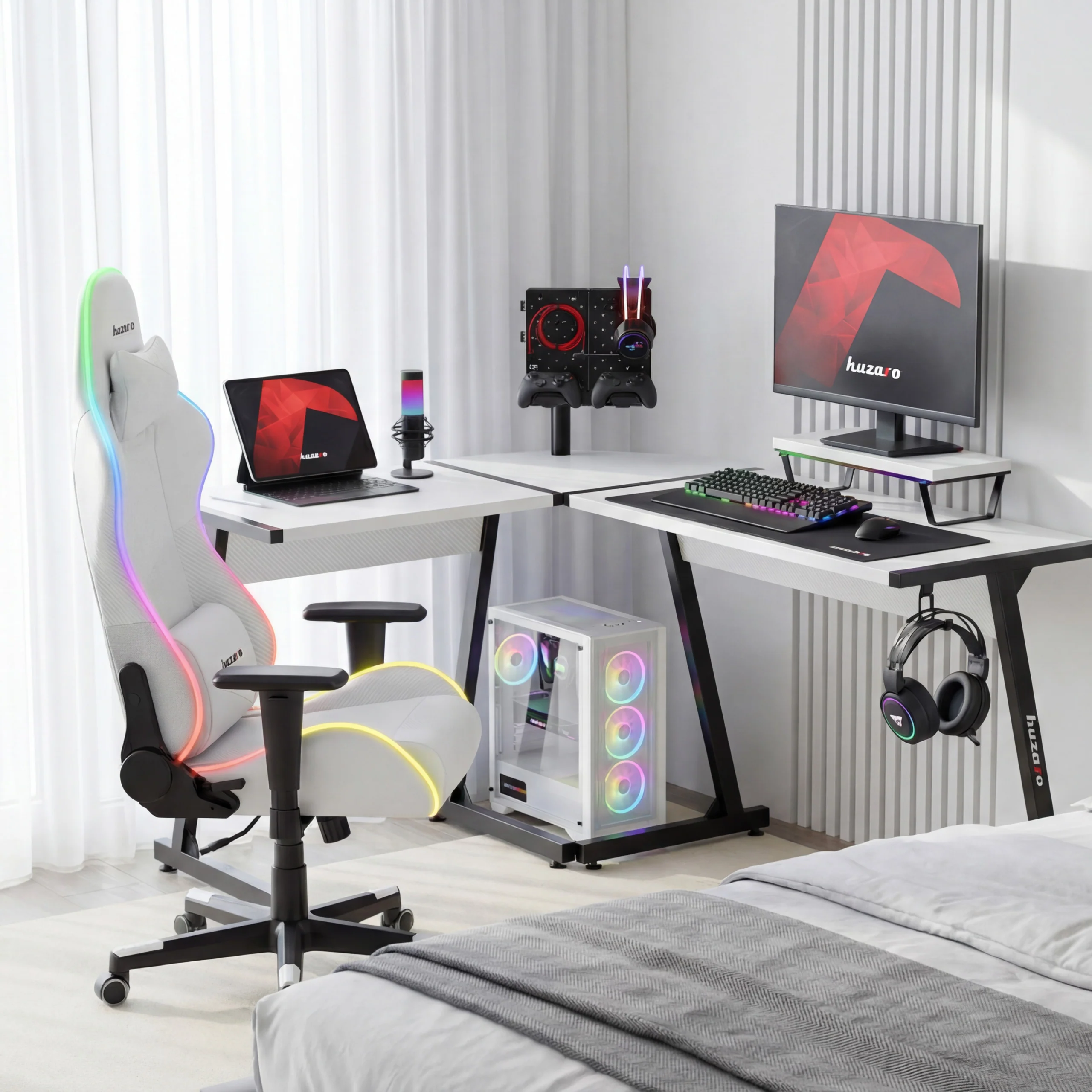 Huzaro Hero 6.0 Eck-Gaming-Schreibtisch weiß - Image 6