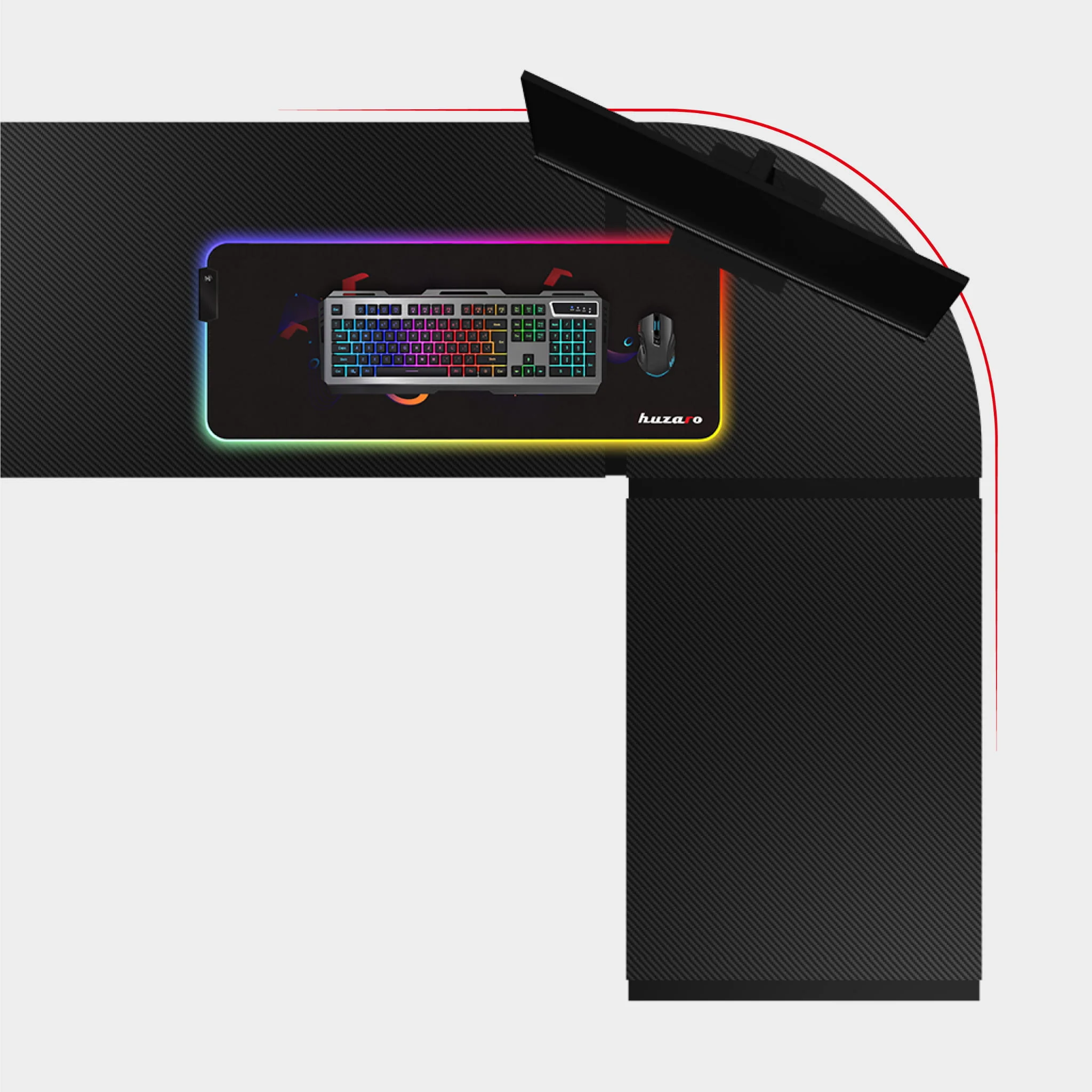 Huzaro Hero 6.3 Eck-Gaming-Schreibtisch schwarz - Image 3