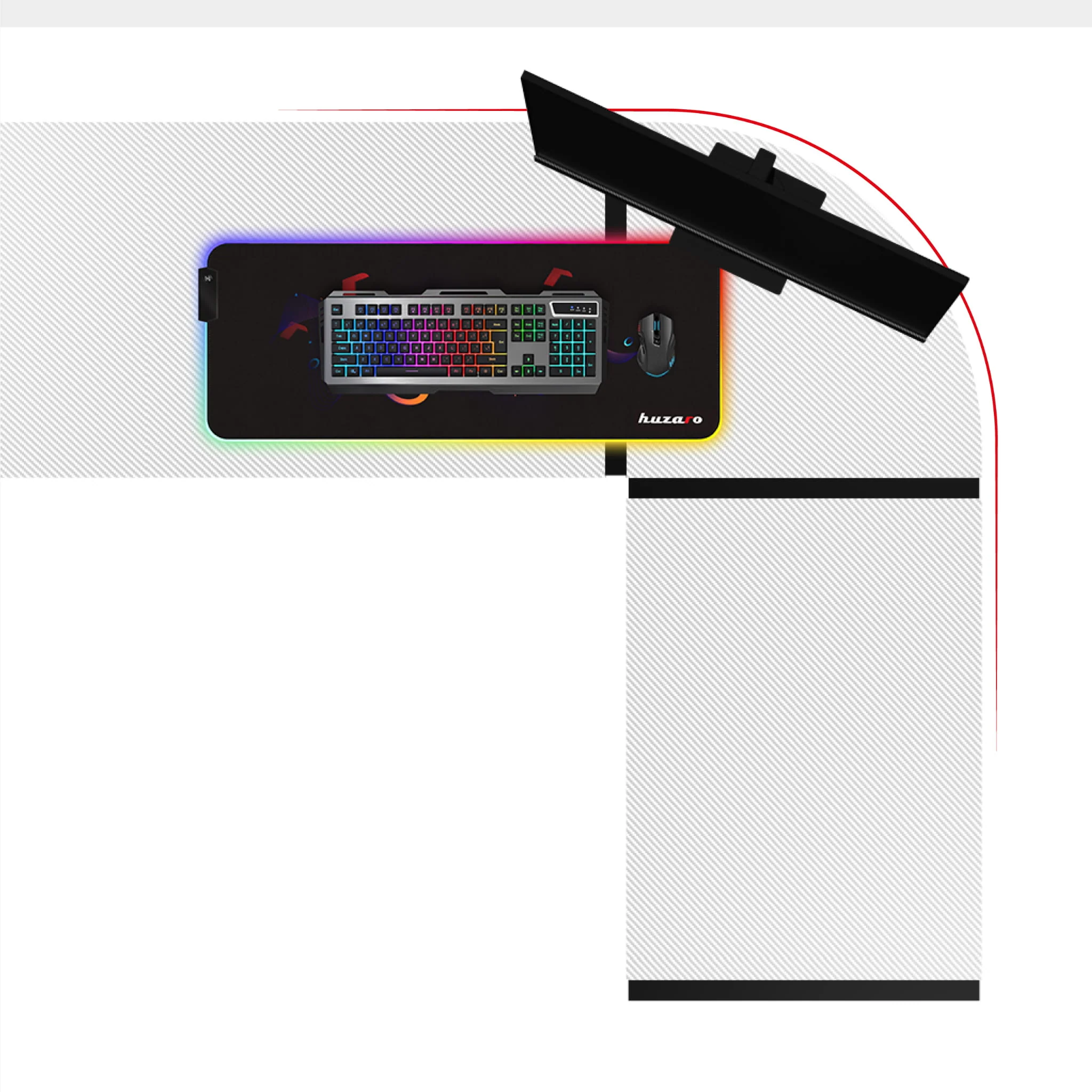 Huzaro Hero 6.3 Eck-Gaming-Schreibtisch weiß - Image 3