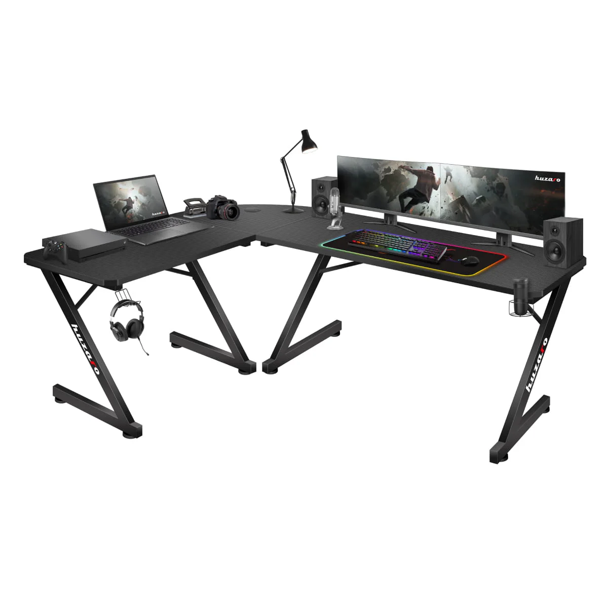 Huzaro Hero 7.0 Eck-Gaming-Schreibtisch schwarz