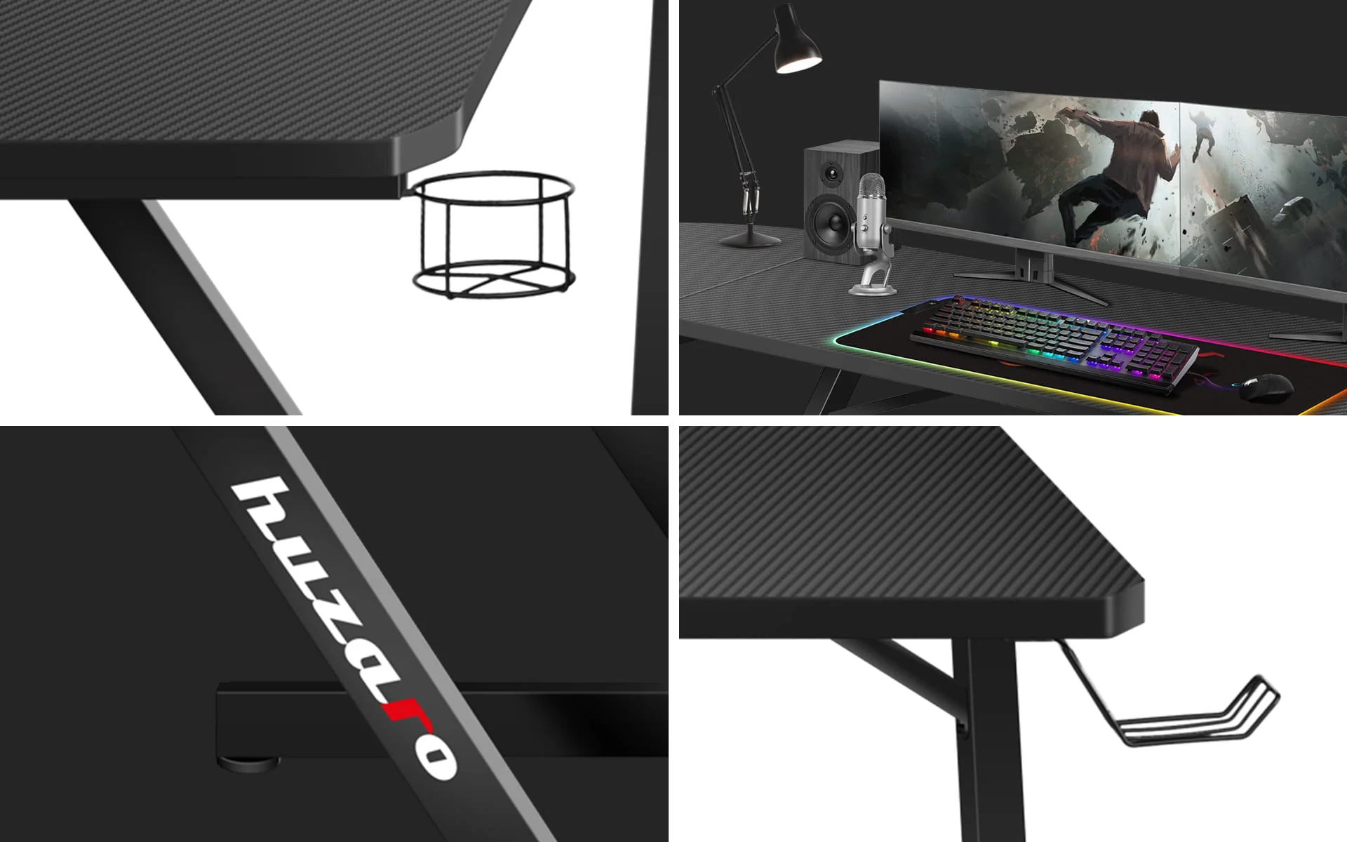 Huzaro Hero 7.0 Eck-Gaming-Schreibtisch schwarz - Image 15