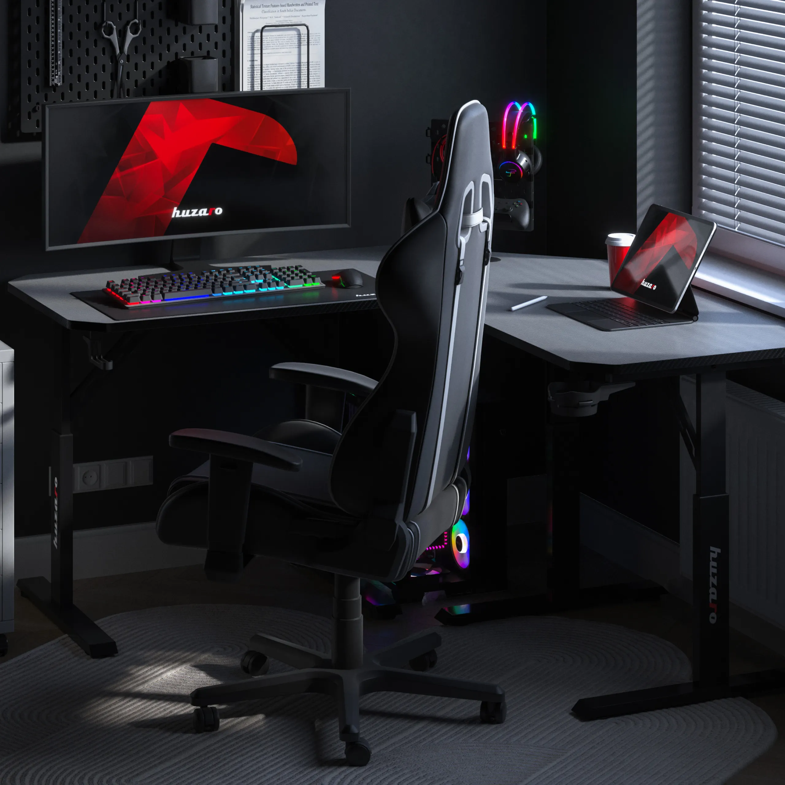 Huzaro Hero 7.3 Elektrischer Eckschreibtisch schwarz - Image 3
