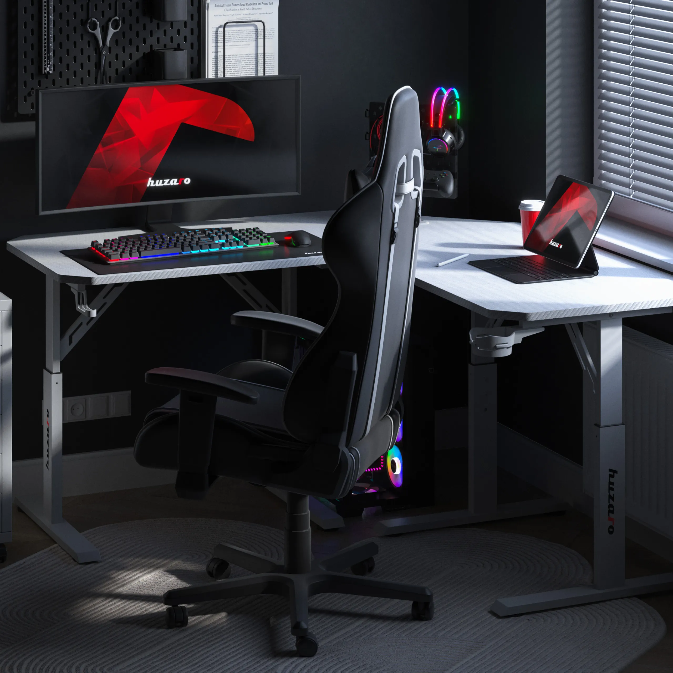 Huzaro Hero 7.3 Elektrischer Eckschreibtisch Weiß - Image 3