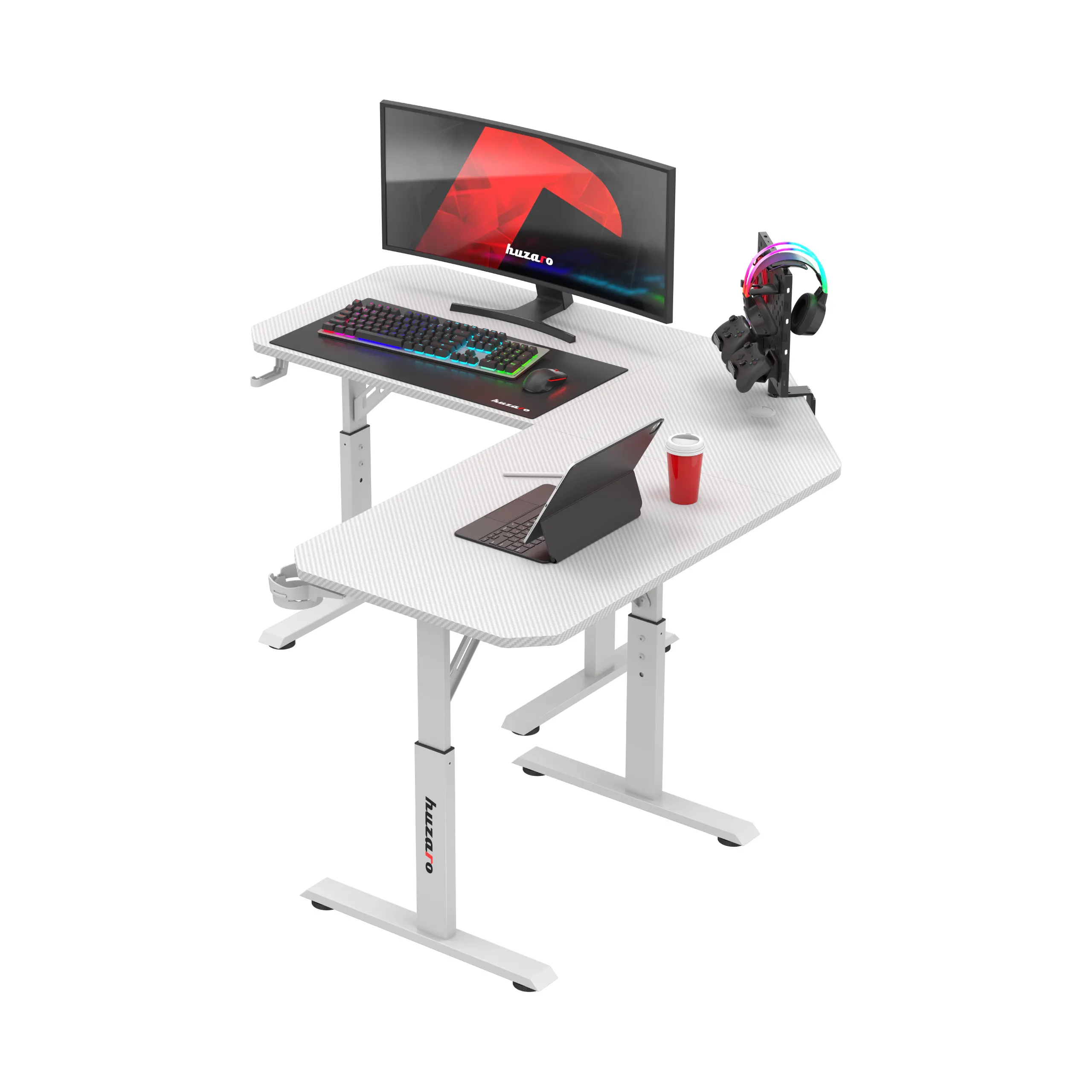 Huzaro Hero 7.3 Elektrischer Eckschreibtisch Weiß - Image 8