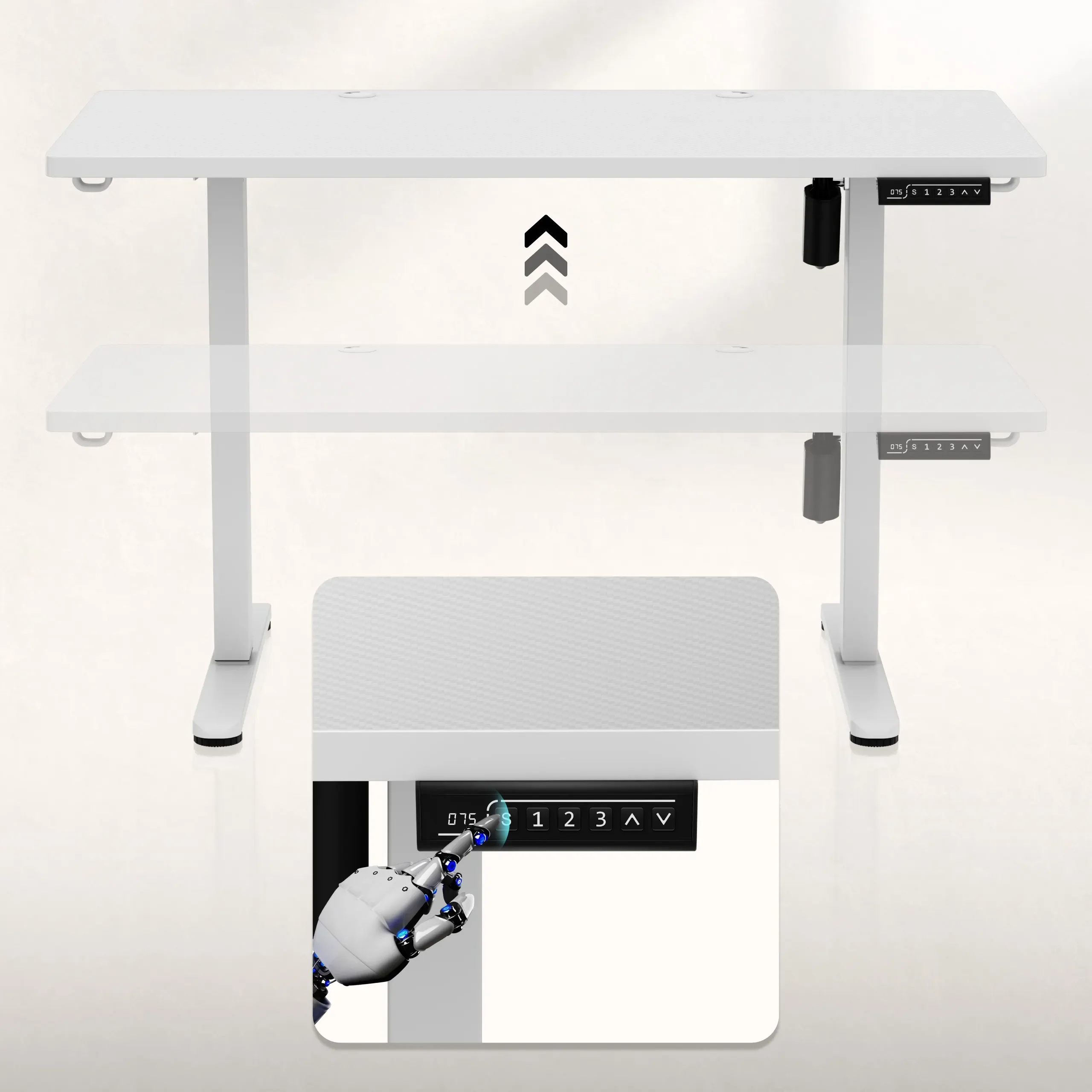Huzaro Hero 8.1 Höhenverstellbarer Schreibtisch Weiß - Image 14