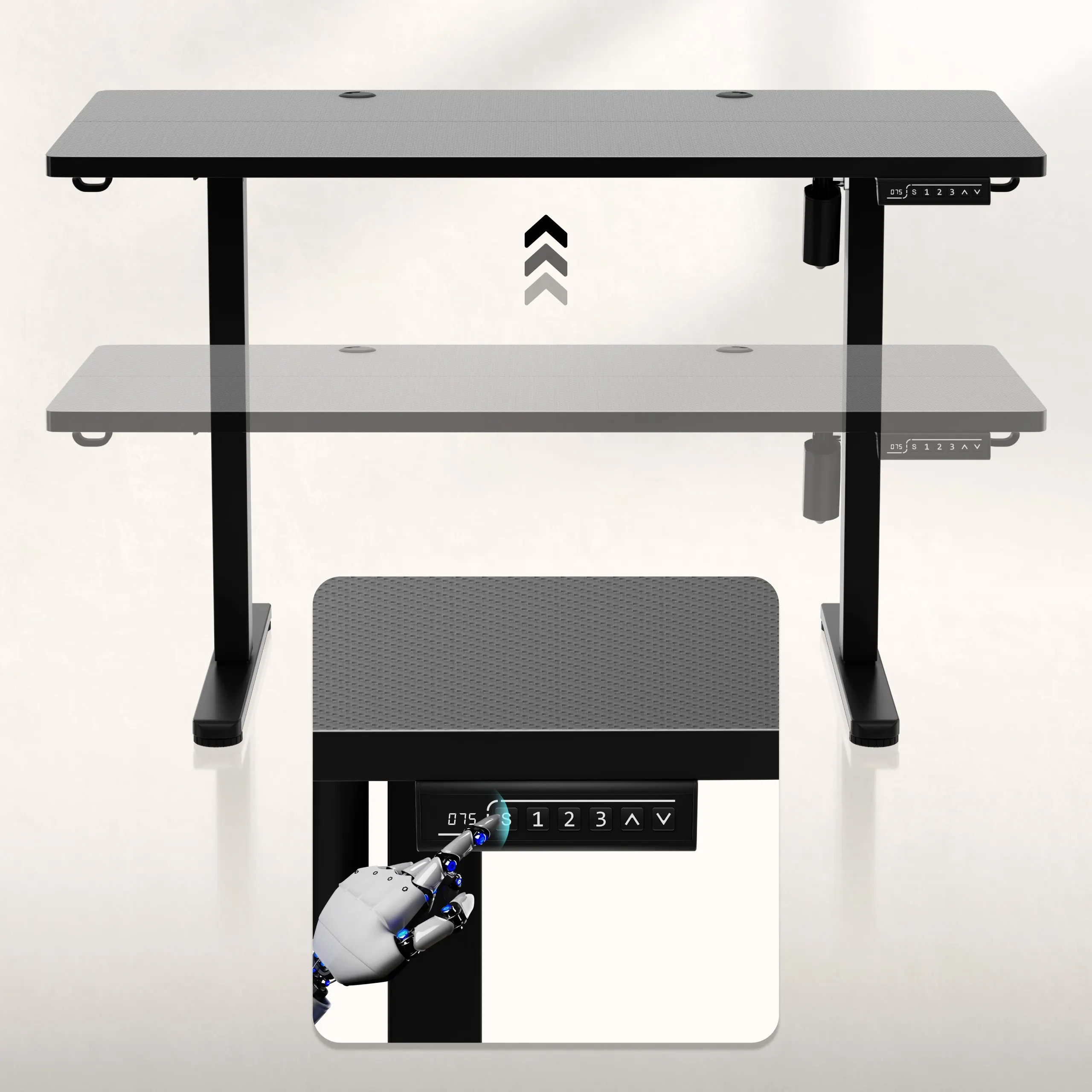 Huzaro Hero 8.1 Höhenverstellbarer Schreibtisch Schwarz - Image 14