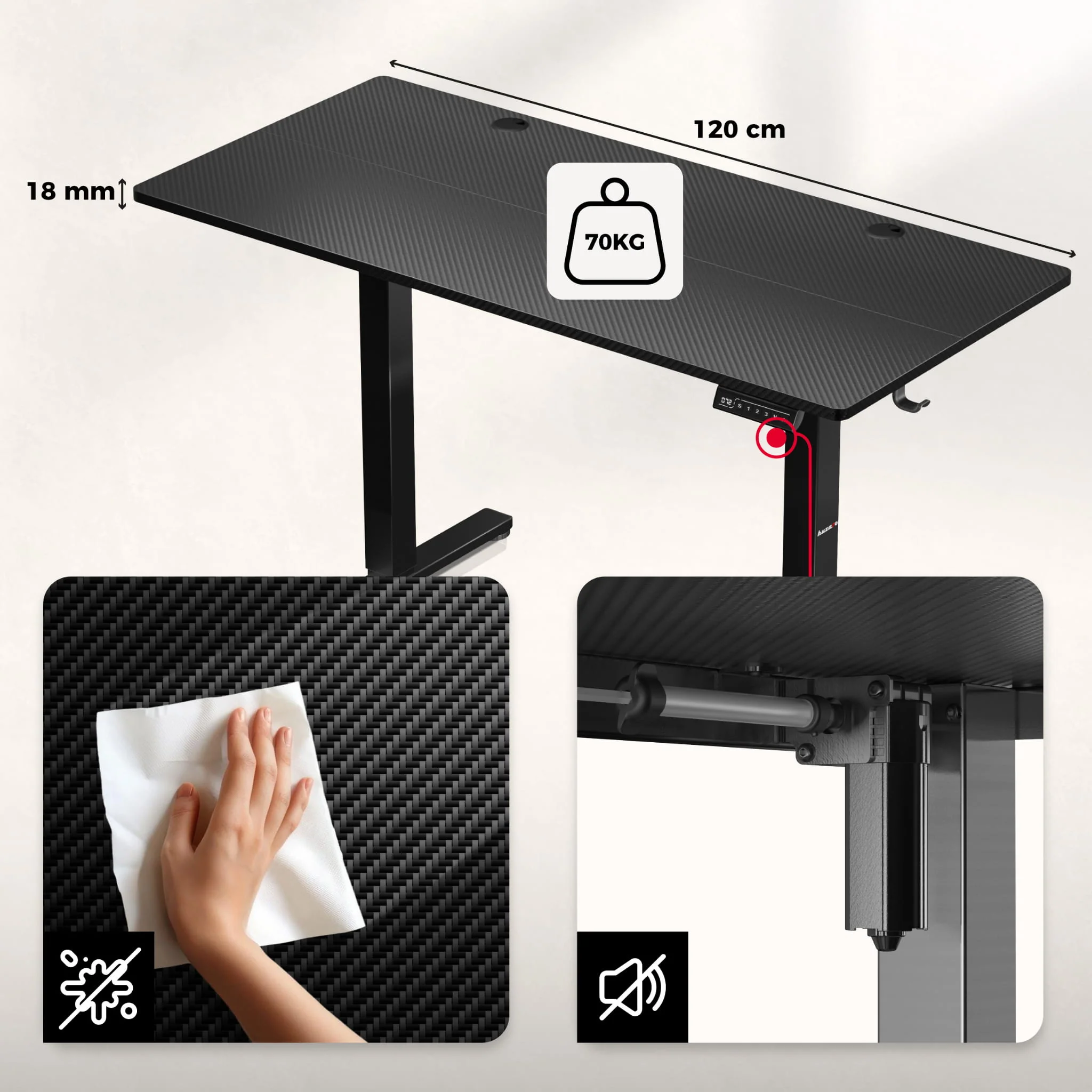 Huzaro Hero 8.2 Schwarz Elektrischer Schreibtisch - Image 4