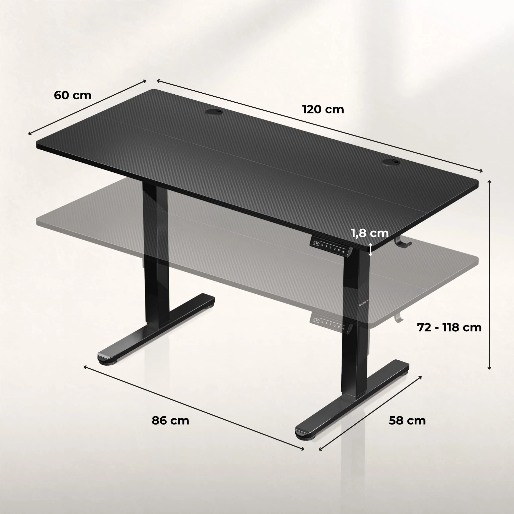 Huzaro Hero 8.2 Schwarz Elektrischer Schreibtisch - Image 6