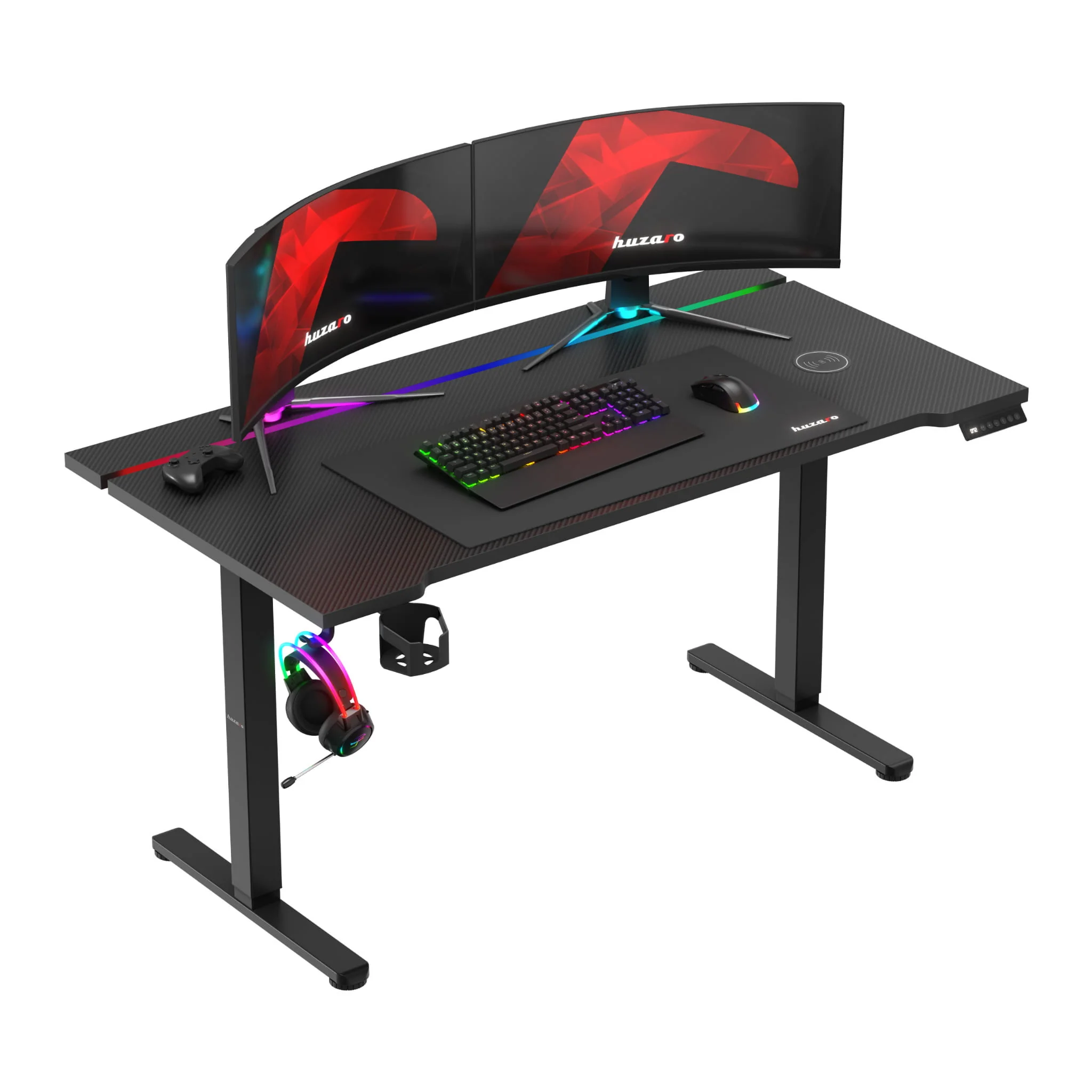 Huzaro Hero 8.7 RGB LED Schwarz elektrischer Schreibtisch