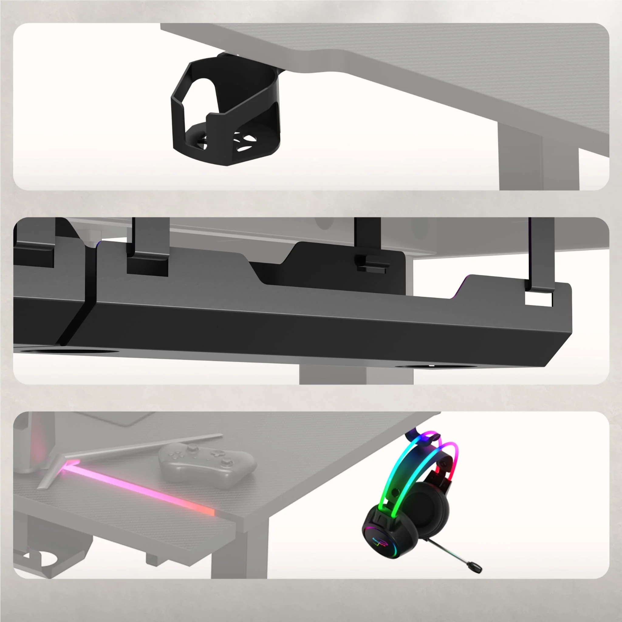 Huzaro Hero 8.7 RGB LED Schwarz elektrischer Schreibtisch - Image 6