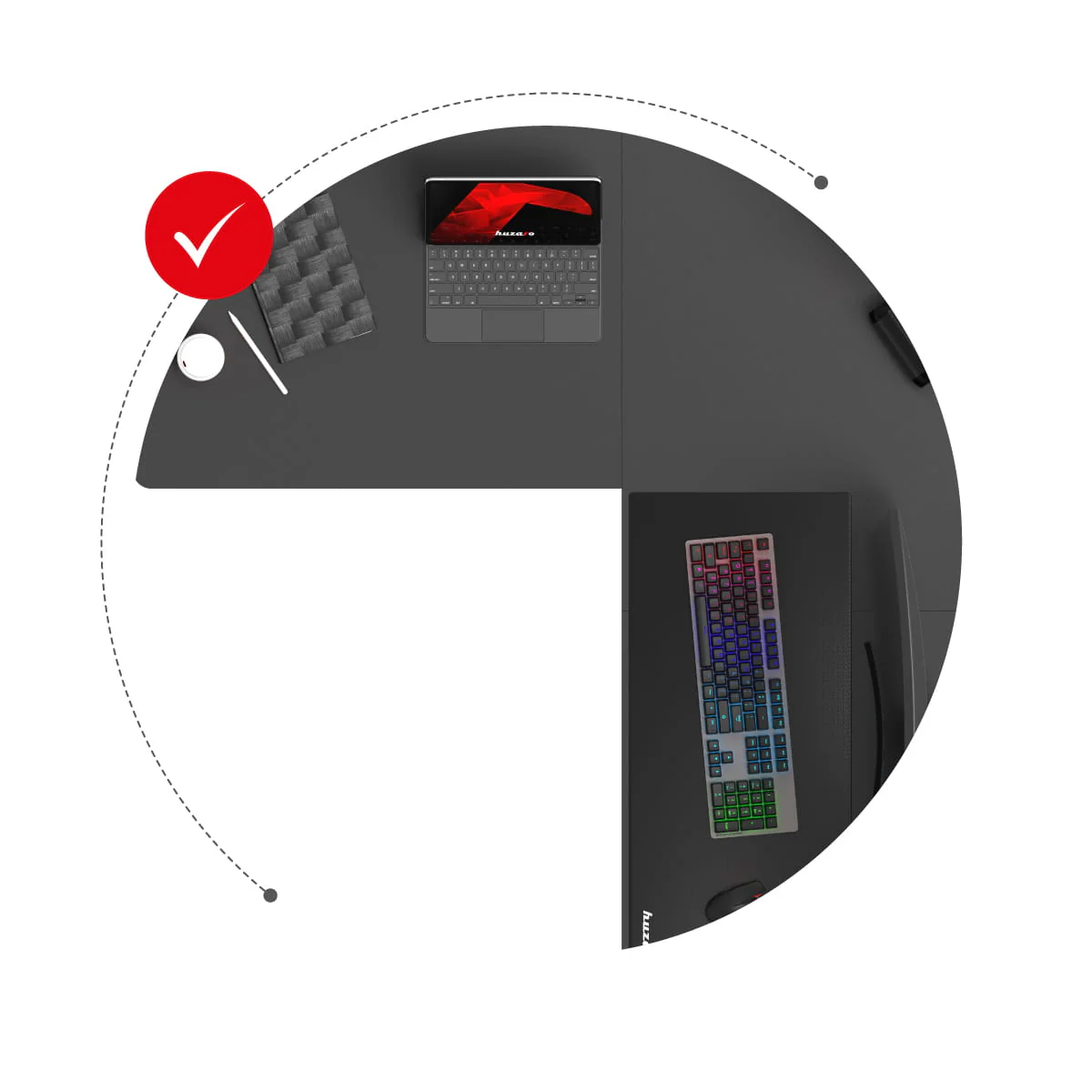 Huzaro Hero 9.5 elektrischer Eckschreibtisch schwarz - Image 22