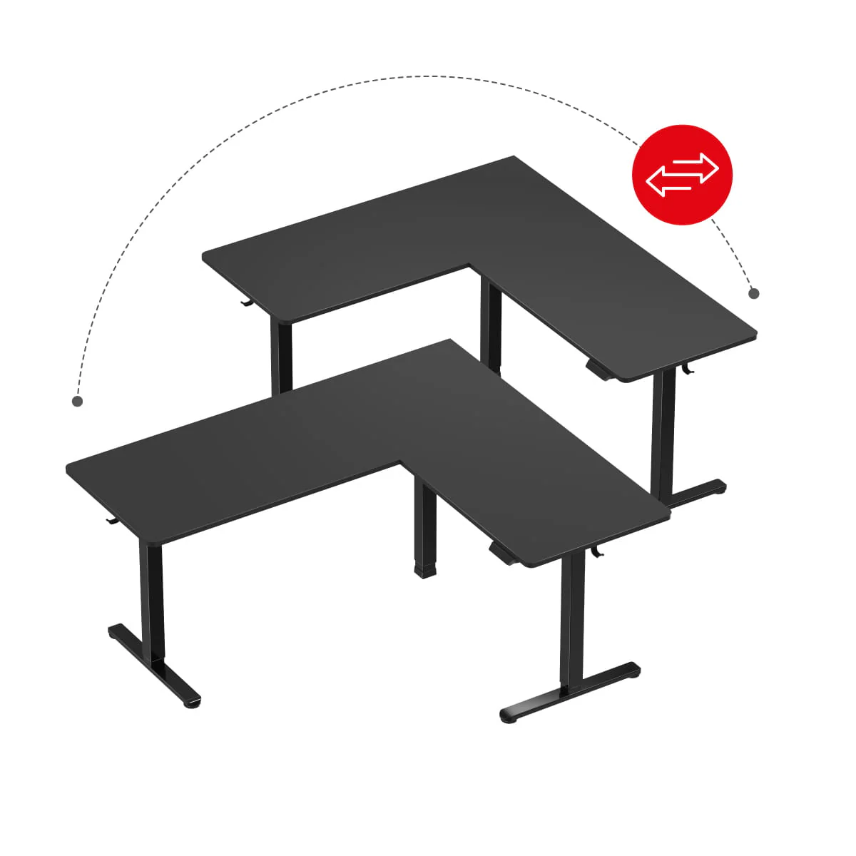 Huzaro Hero 9.5 elektrischer Eckschreibtisch schwarz - Image 24