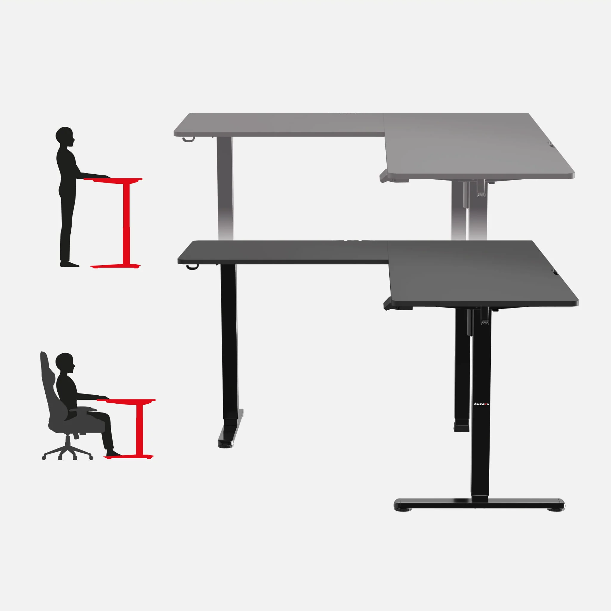 Huzaro Hero 9.5 elektrischer Eckschreibtisch schwarz - Image 31