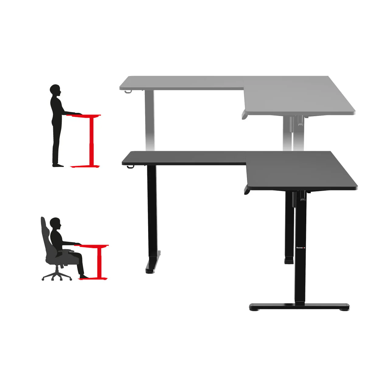 Huzaro Hero 9.5 elektrischer Eckschreibtisch schwarz - Image 4