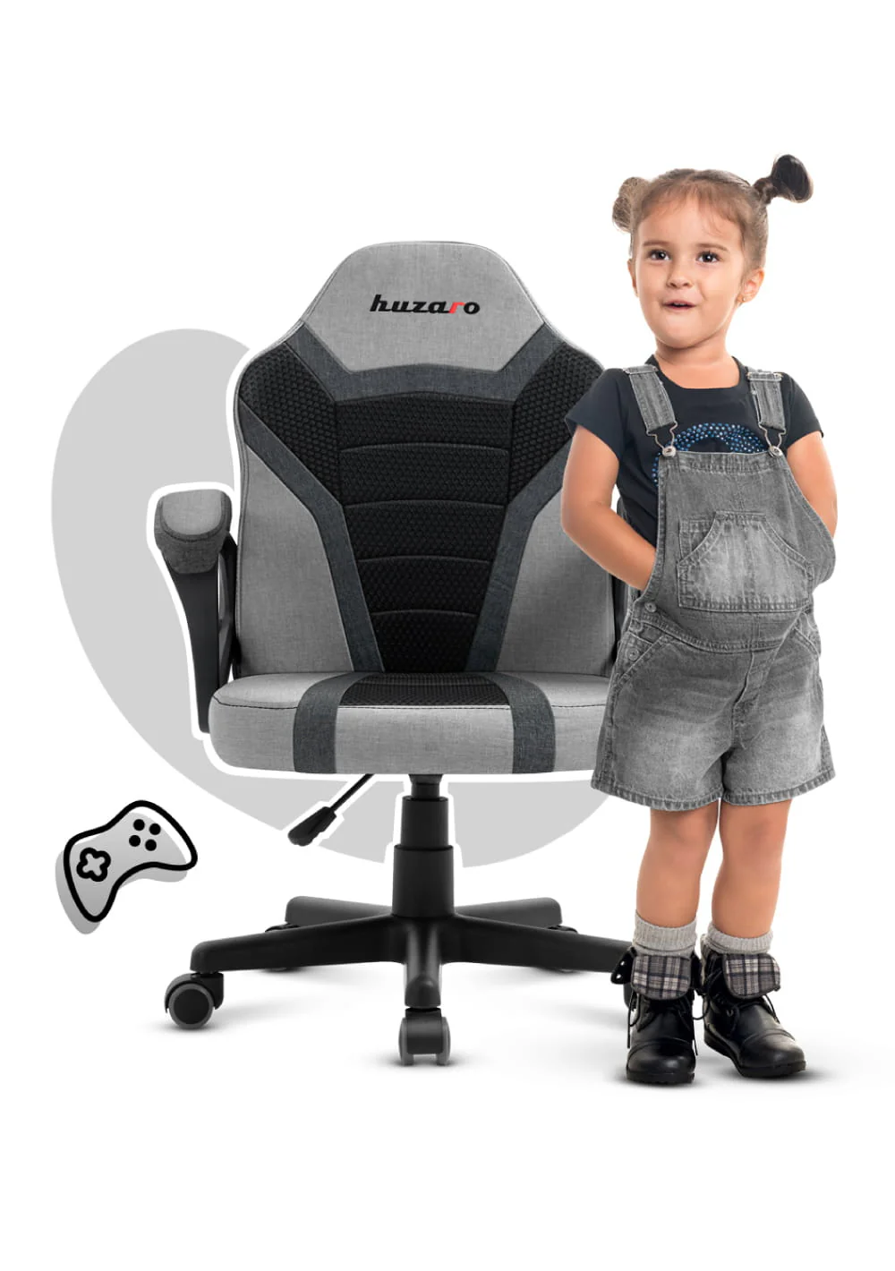 HUZARO RANGER 1.0 Grau Mesh Gaming-Stuhl für Kinder - Image 4