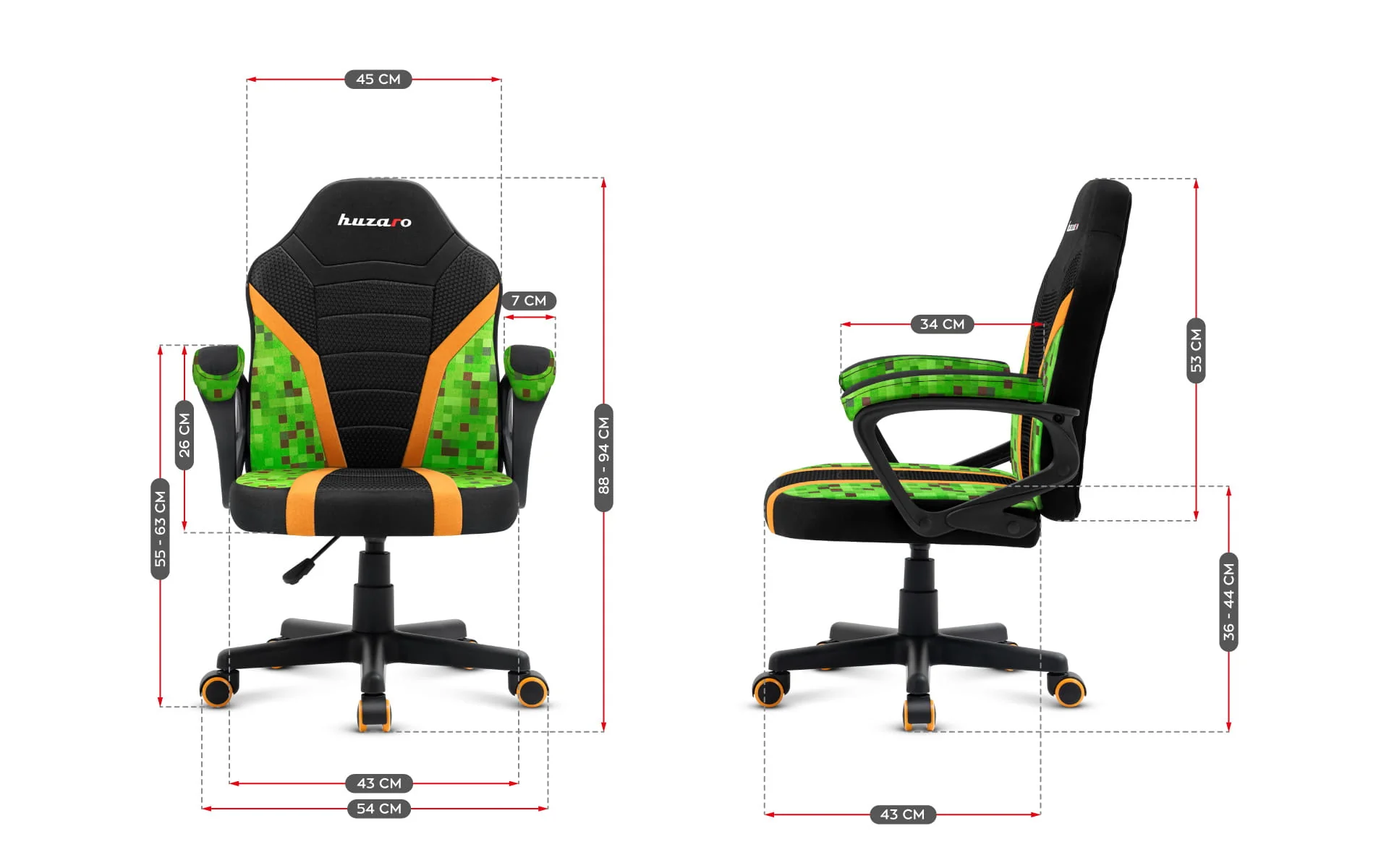 HUZARO RANGER 1.0 Pixel Mesh Gaming-Stuhl für Kinder - Image 17