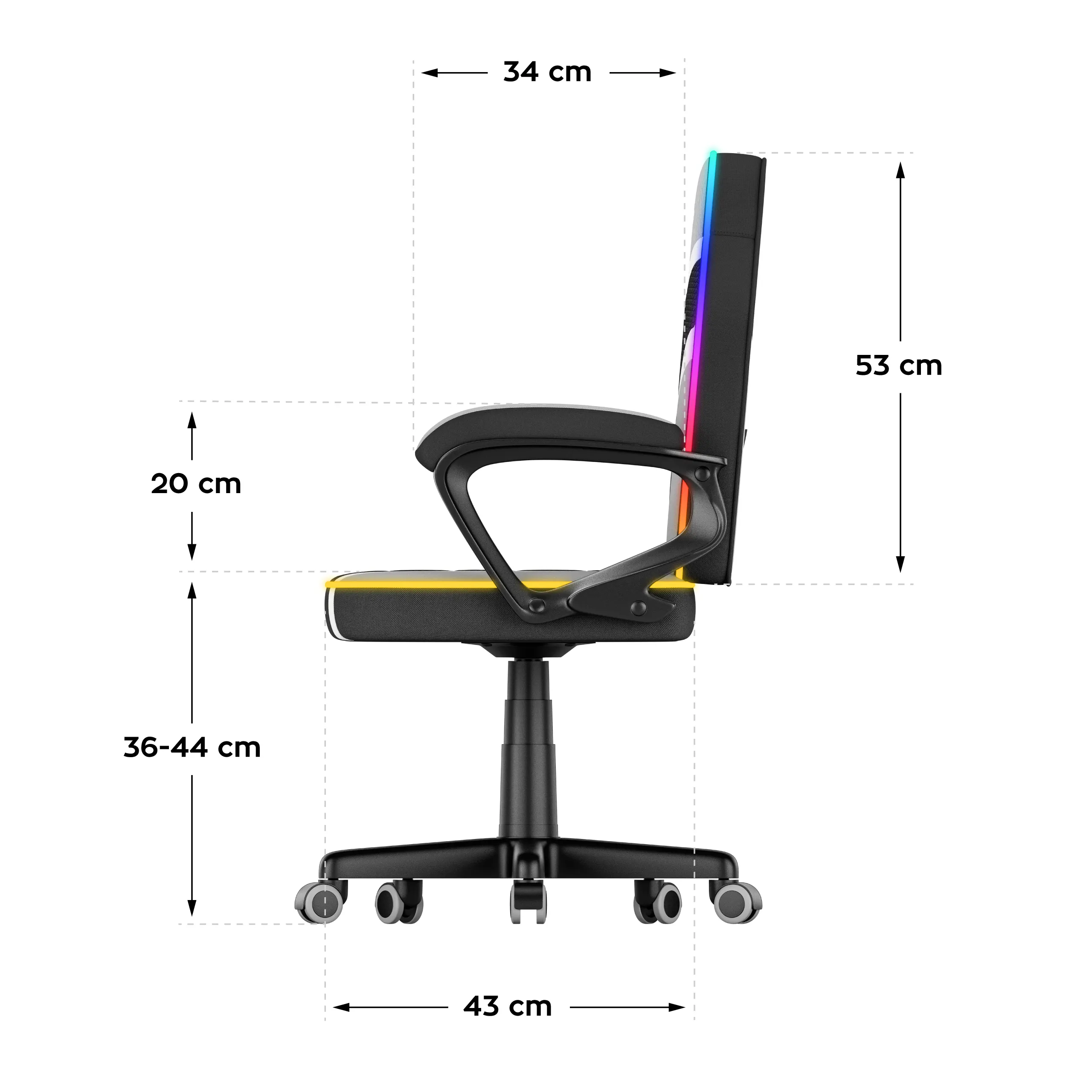 HUZARO RANGER 1.0 RGB LED Gaming-Stuhl für Kinder - Image 19