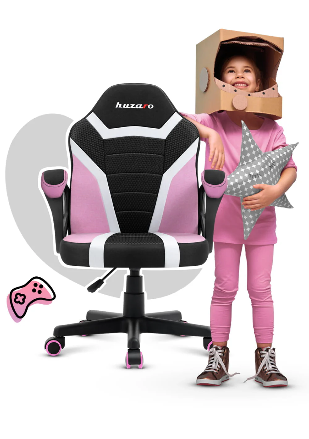 HUZARO RANGER 1.0 Rosa Mesh Gaming-Stuhl für Kinder - Image 3