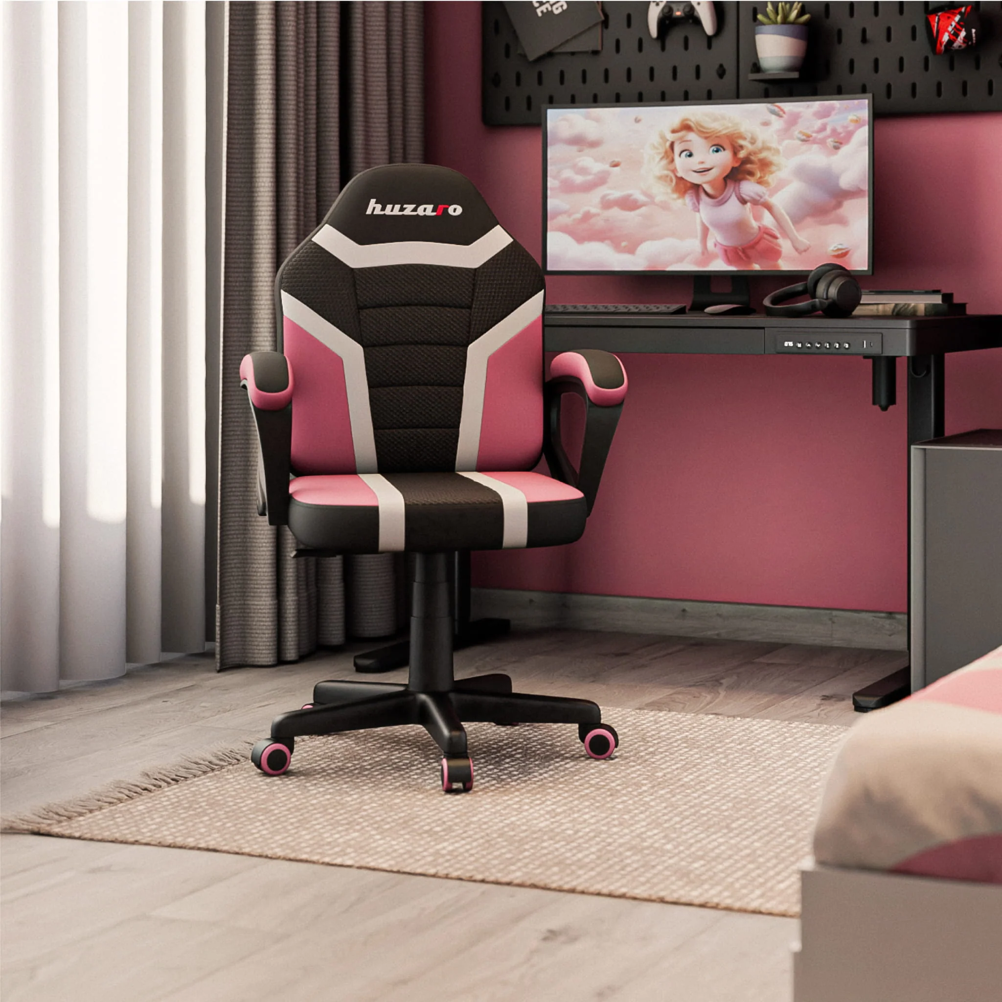 HUZARO RANGER 1.0 Rosa Mesh Gaming-Stuhl für Kinder - Image 5