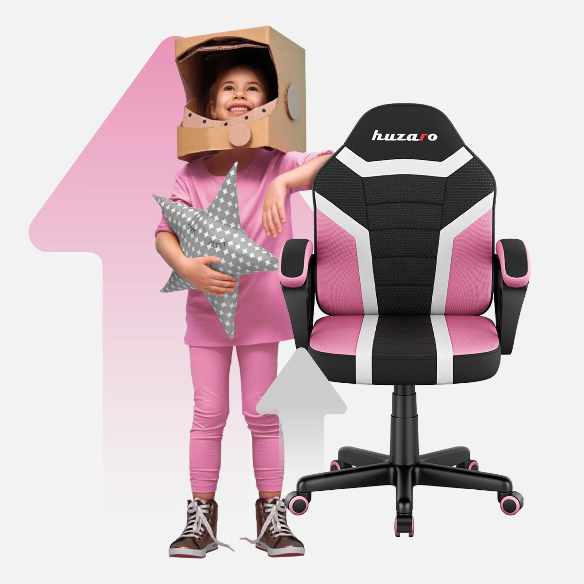 HUZARO RANGER 1.0 Rosa Mesh Gaming-Stuhl für Kinder - Image 6