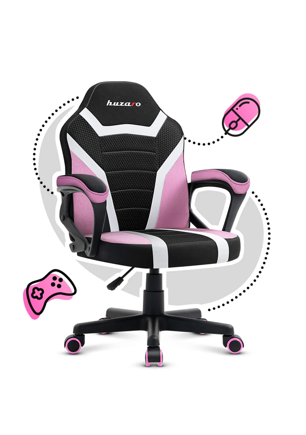 HUZARO RANGER 1.0 Rosa Mesh Gaming-Stuhl für Kinder - Image 7