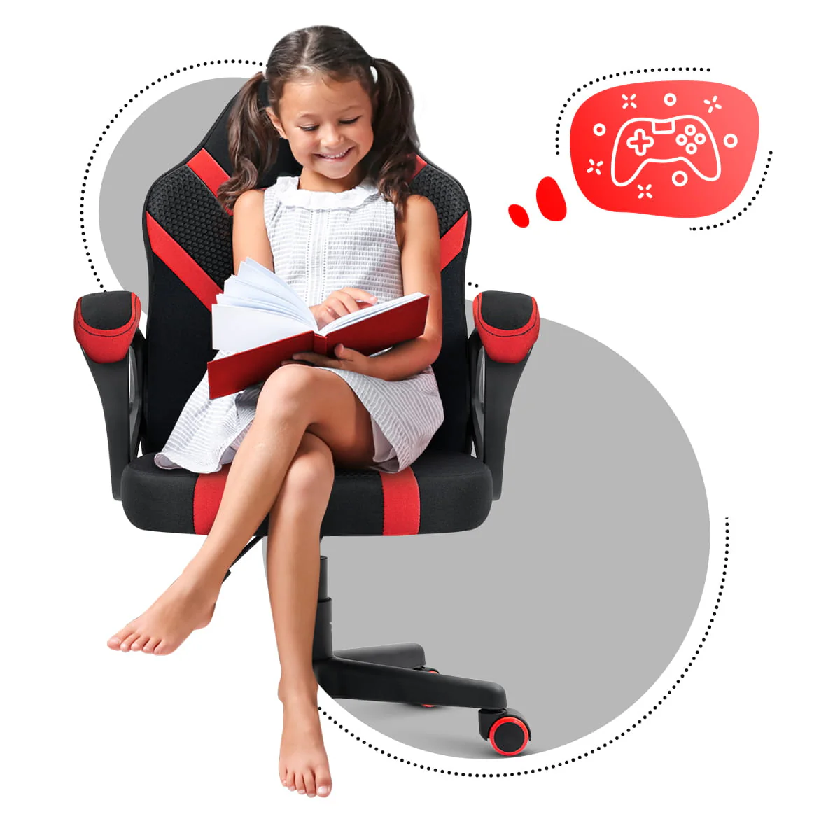 HUZARO RANGER 1.0 Rot Mesh Gaming-Stuhl für Kinder - Image 14