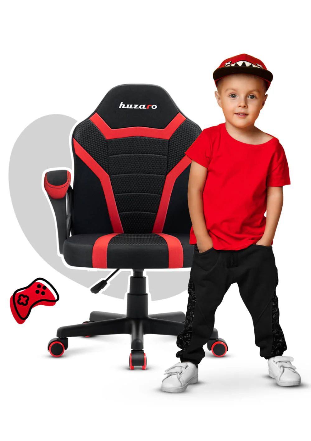HUZARO RANGER 1.0 Rot Mesh Gaming-Stuhl für Kinder - Image 3