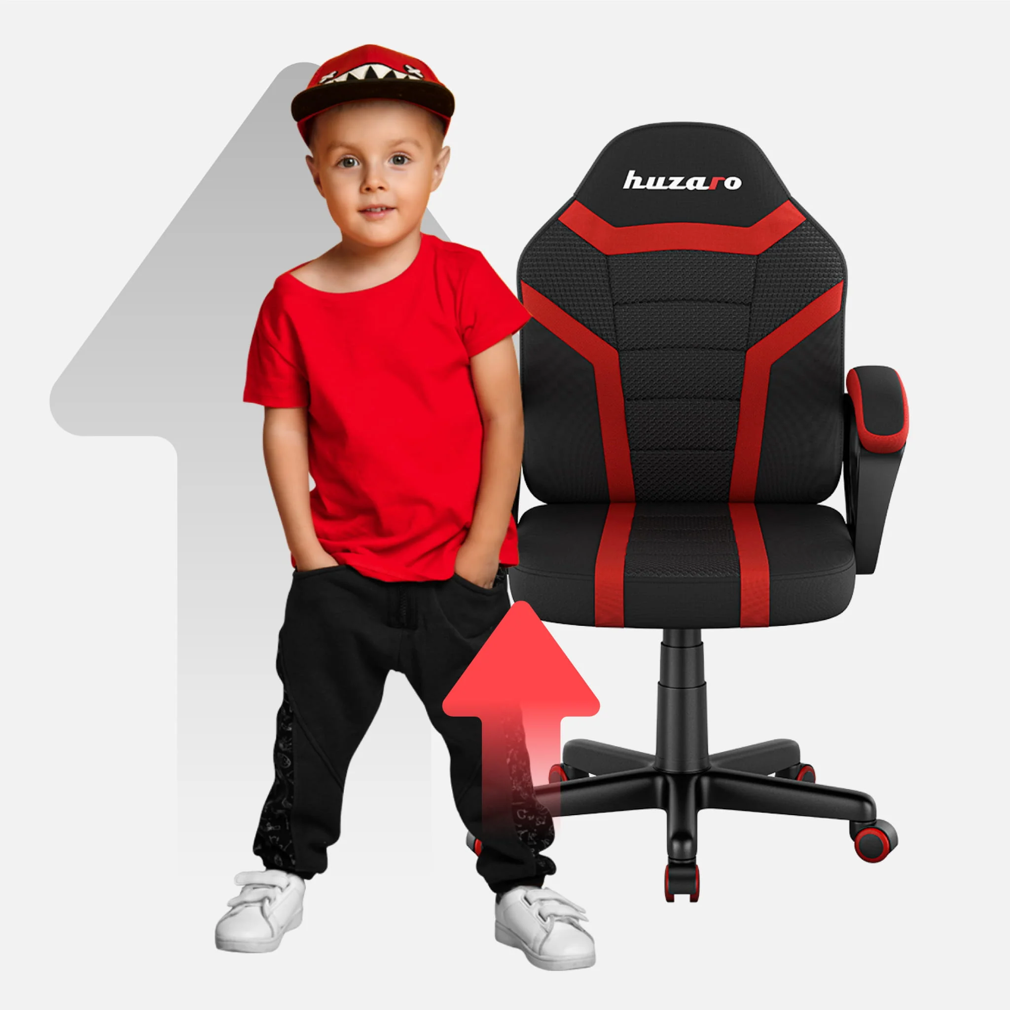 HUZARO RANGER 1.0 Rot Mesh Gaming-Stuhl für Kinder - Image 6