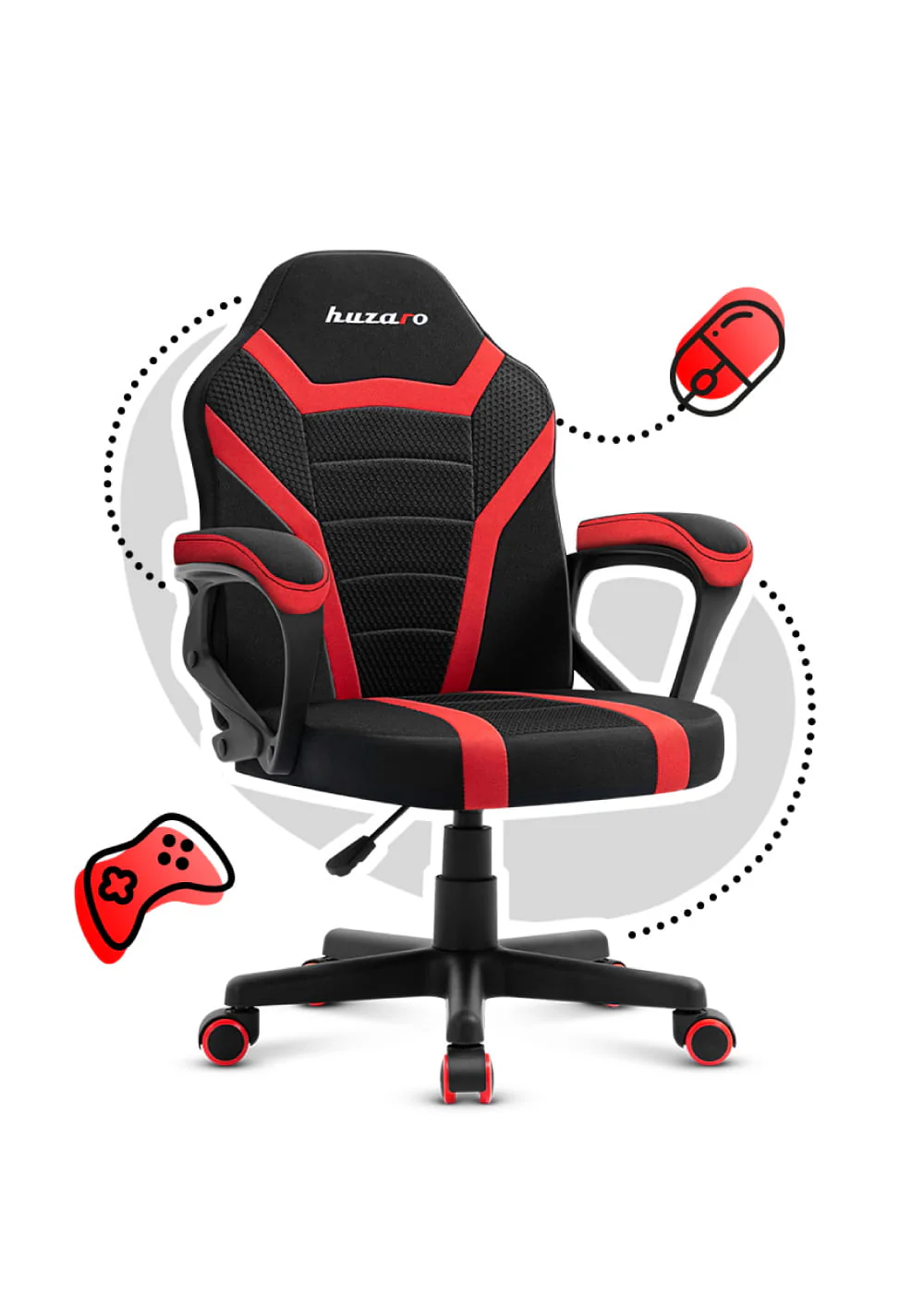 HUZARO RANGER 1.0 Rot Mesh Gaming-Stuhl für Kinder - Image 8