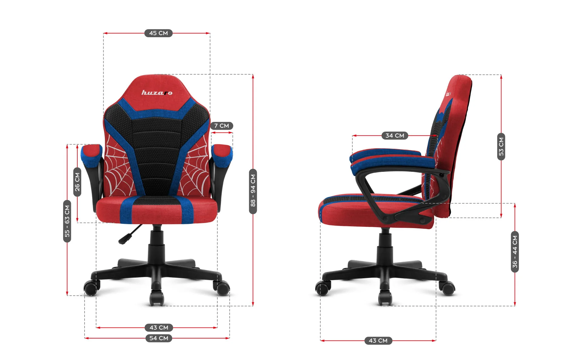 Huzaro Ranger 1.0 Spider Mesh Gaming-Stuhl für Kinder - Image 15