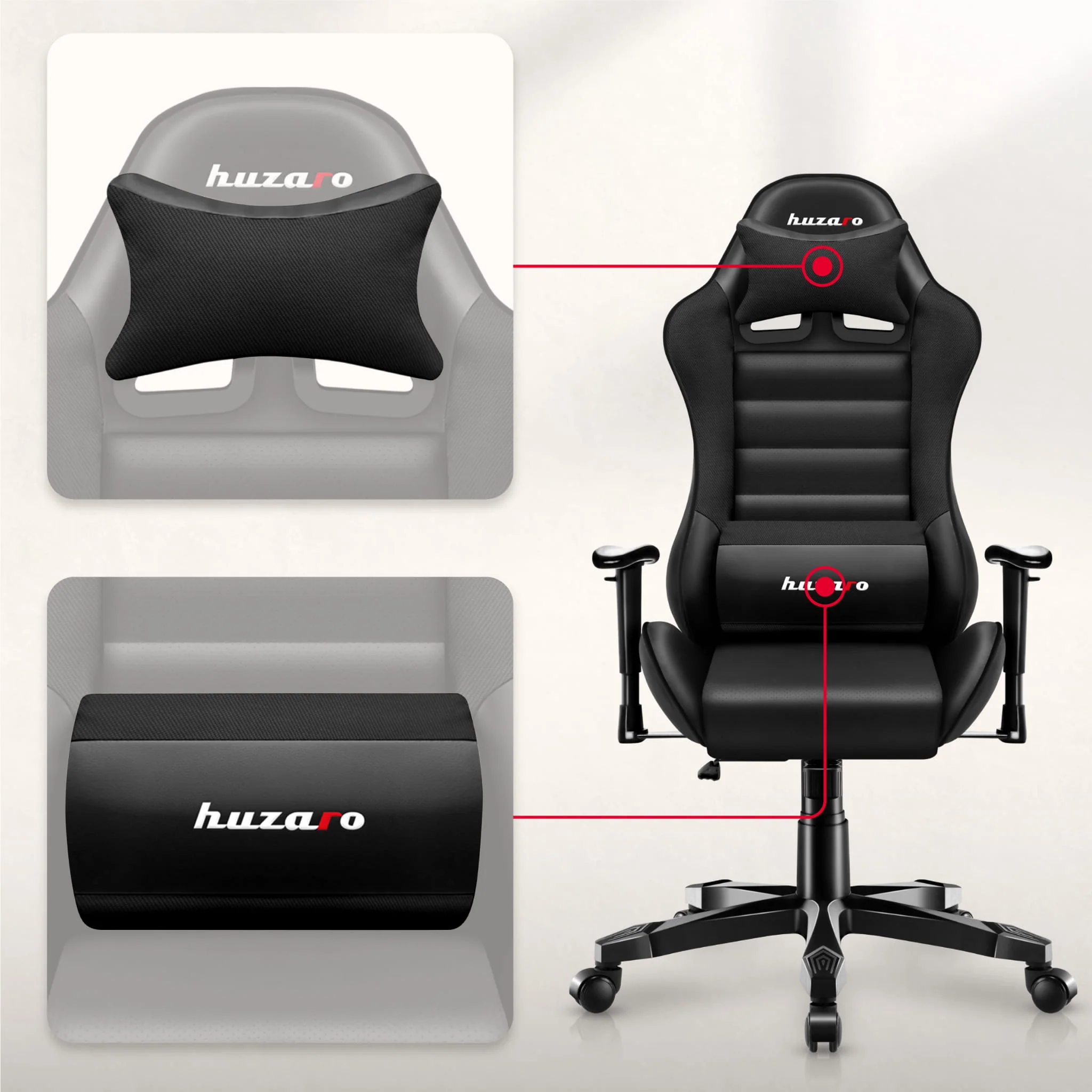 HUZARO RANGER 6.0 Schwarz Gaming-Stuhl für Kinder - Image 3