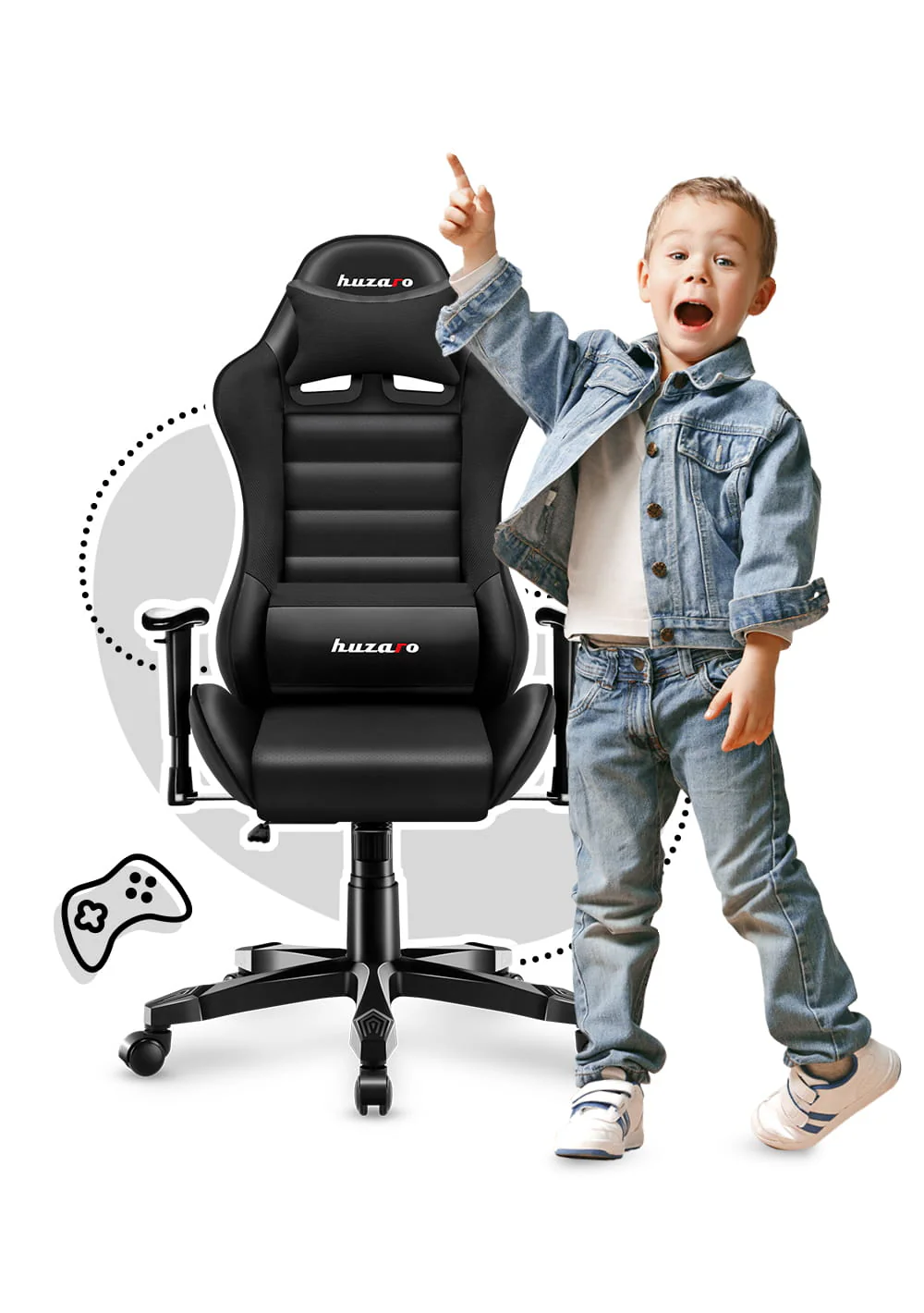 HUZARO RANGER 6.0 Schwarz Gaming-Stuhl für Kinder - Image 5