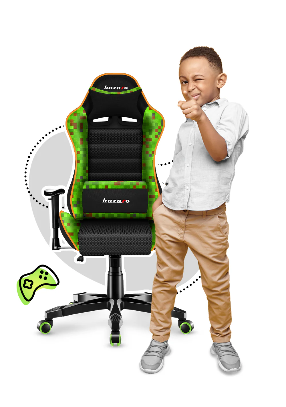 HUZARO RANGER 6.0 Pixel Mesh Gaming-Stuhl für Kinder - Image 5