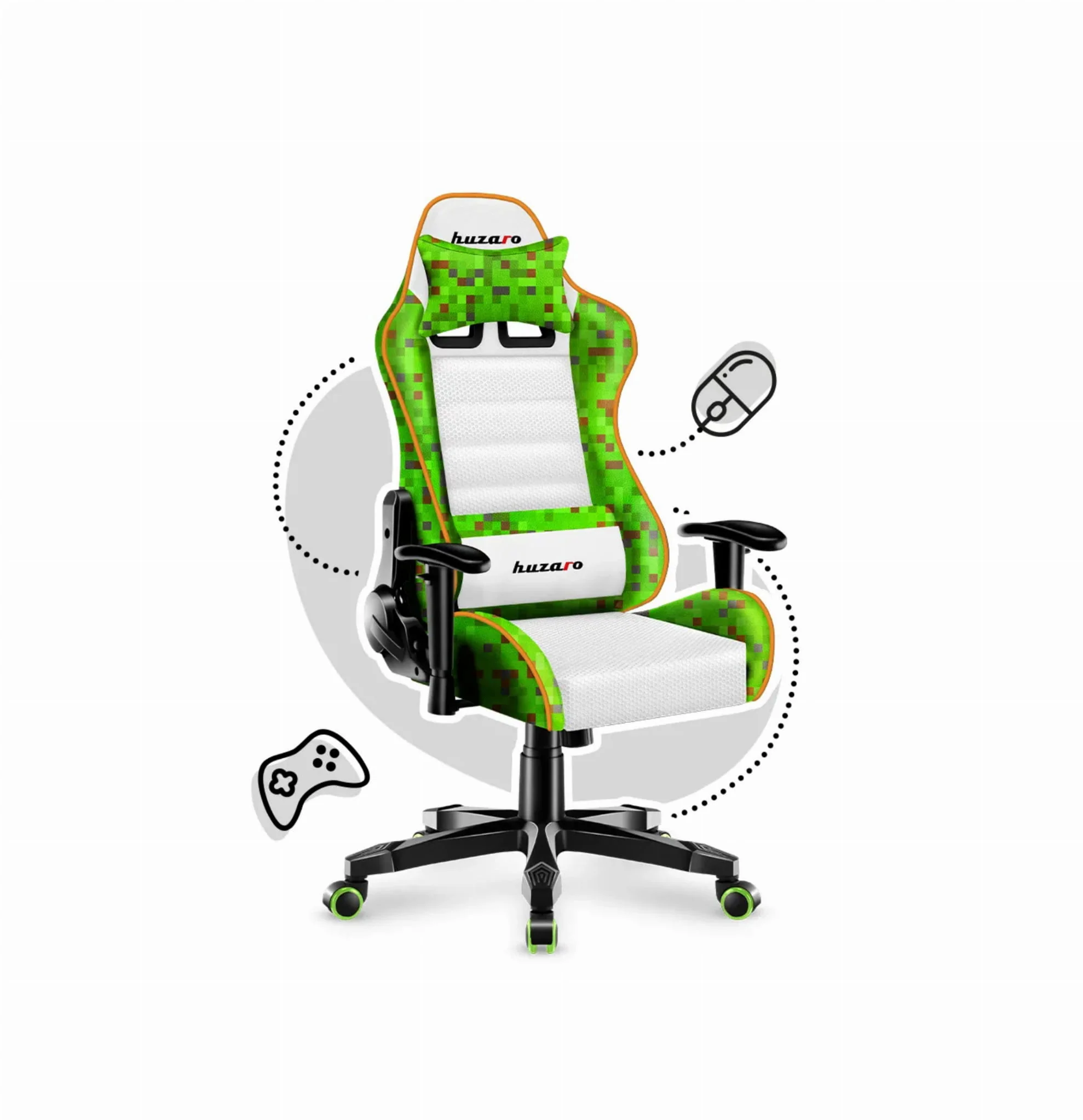 Huzaro Ranger 6.0 Pixel White Gaming-Stuhl für Kinder - Image 2