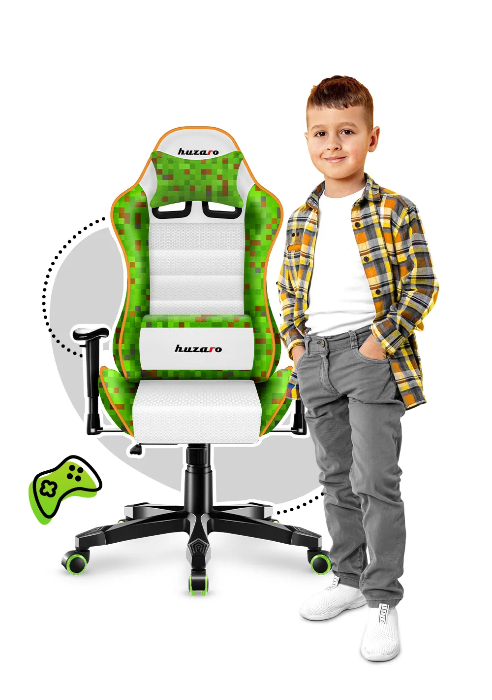 Huzaro Ranger 6.0 Pixel White Gaming-Stuhl für Kinder - Image 5