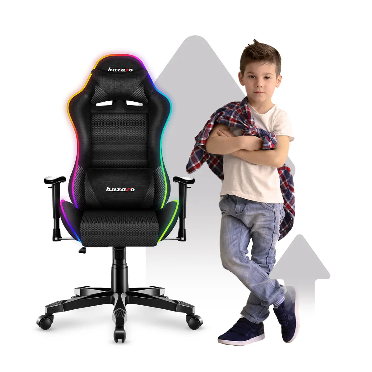HUZARO RANGER 6.0 RGB LED Mesh Gaming-Stuhl für Kinder - Image 12