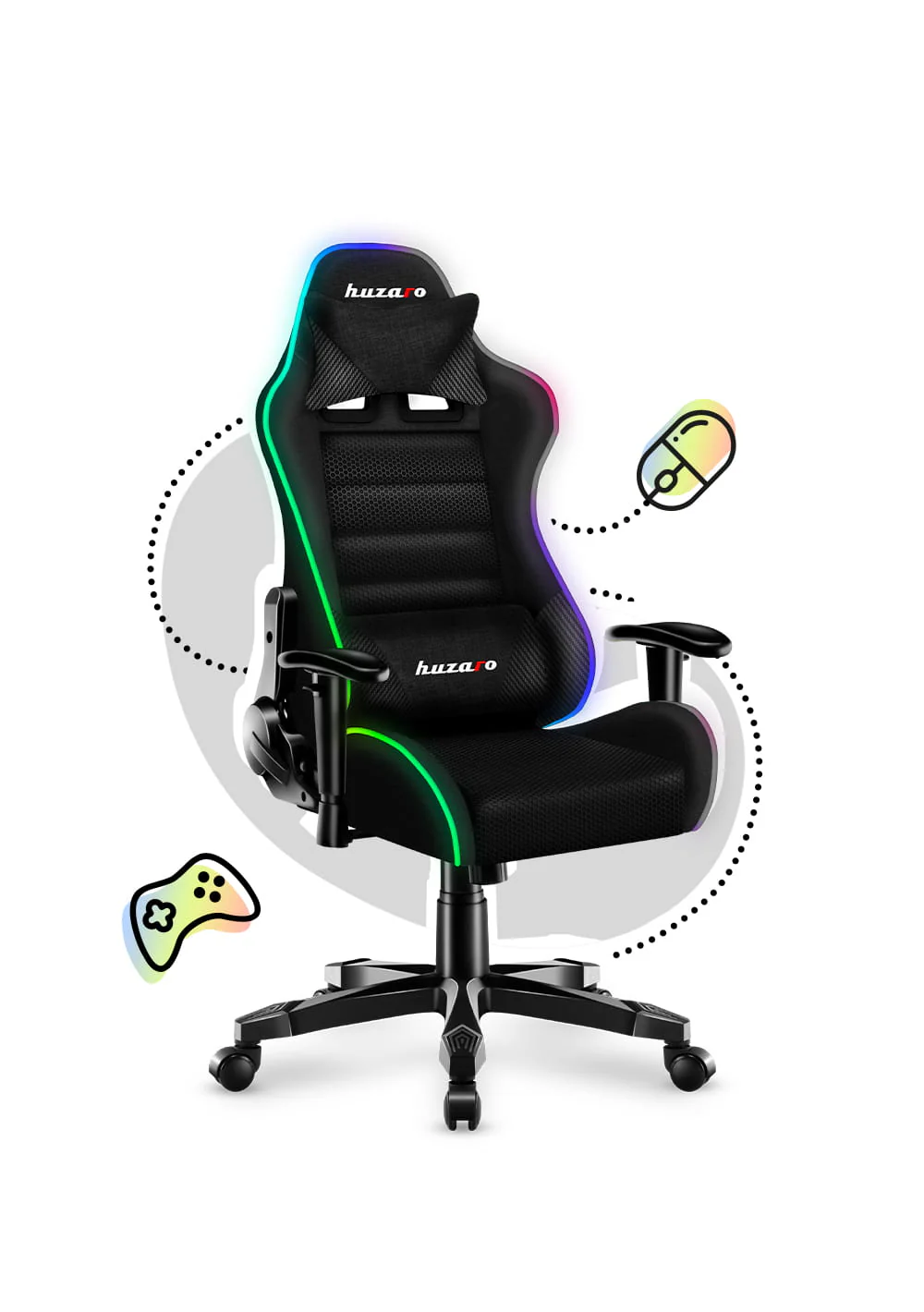 HUZARO RANGER 6.0 RGB LED Mesh Gaming-Stuhl für Kinder - Image 7