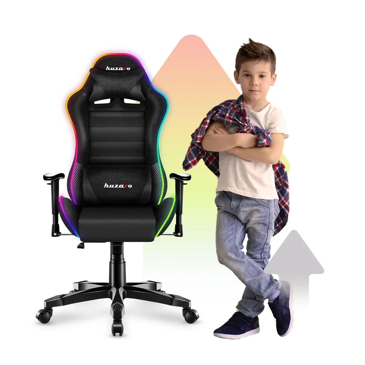 HUZARO RANGER 6.0 RGB LED Mesh Gaming-Stuhl für Kinder - Image 9