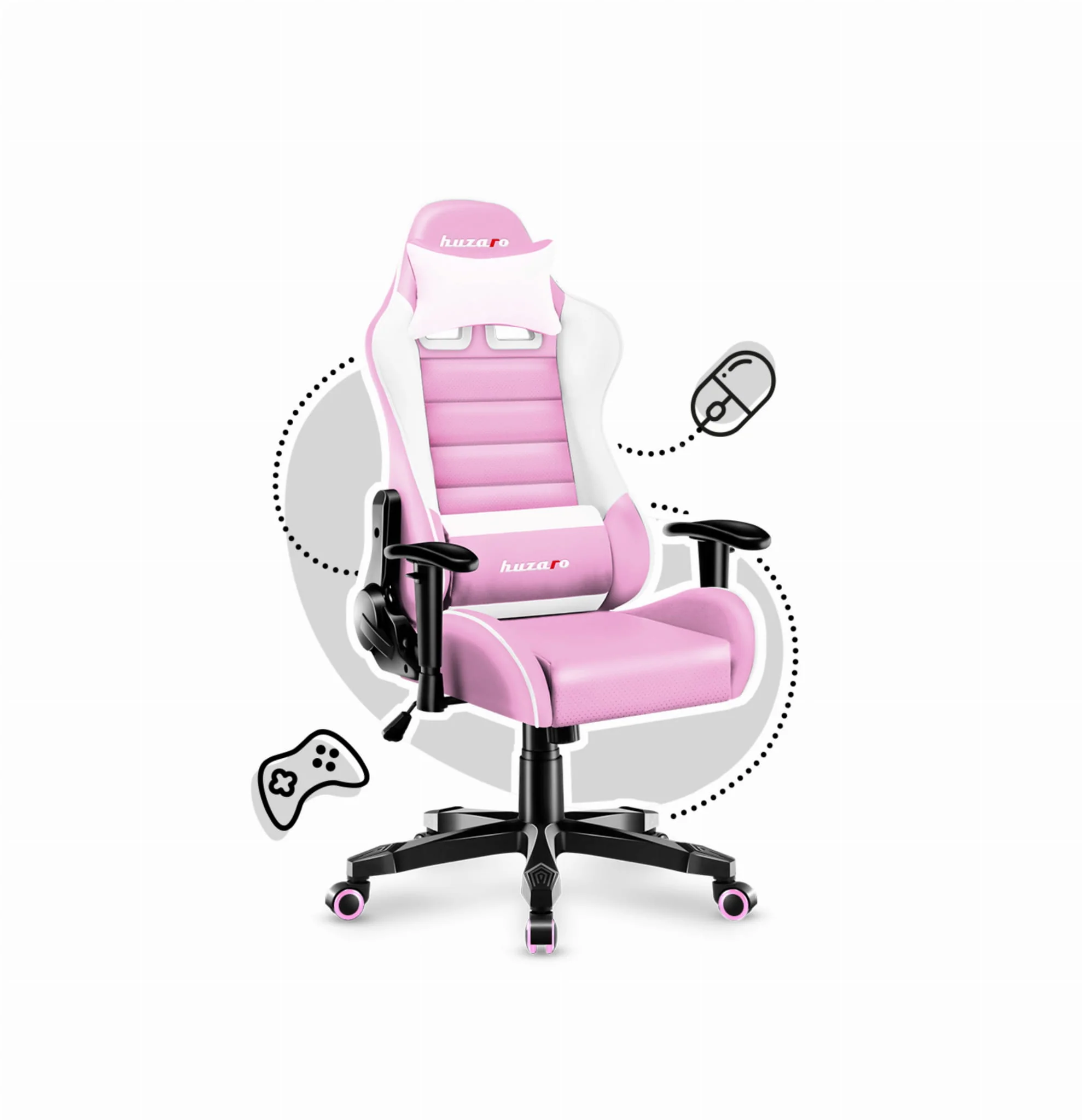 HUZARO RANGER 6.0 Rosa Gaming-Stuhl für Kinder - Image 2