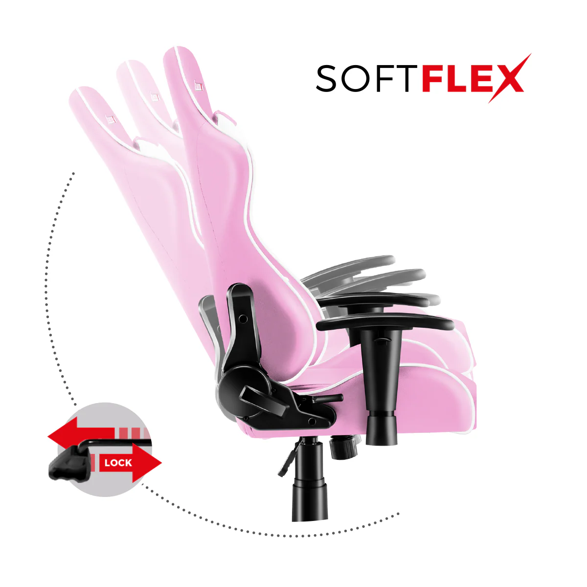 HUZARO RANGER 6.0 Rosa Gaming-Stuhl für Kinder - Image 7