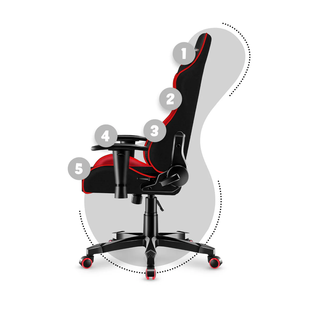 HUZARO RANGER 6.0 Rot Mesh Gaming-Stuhl für Kinder - Image 10